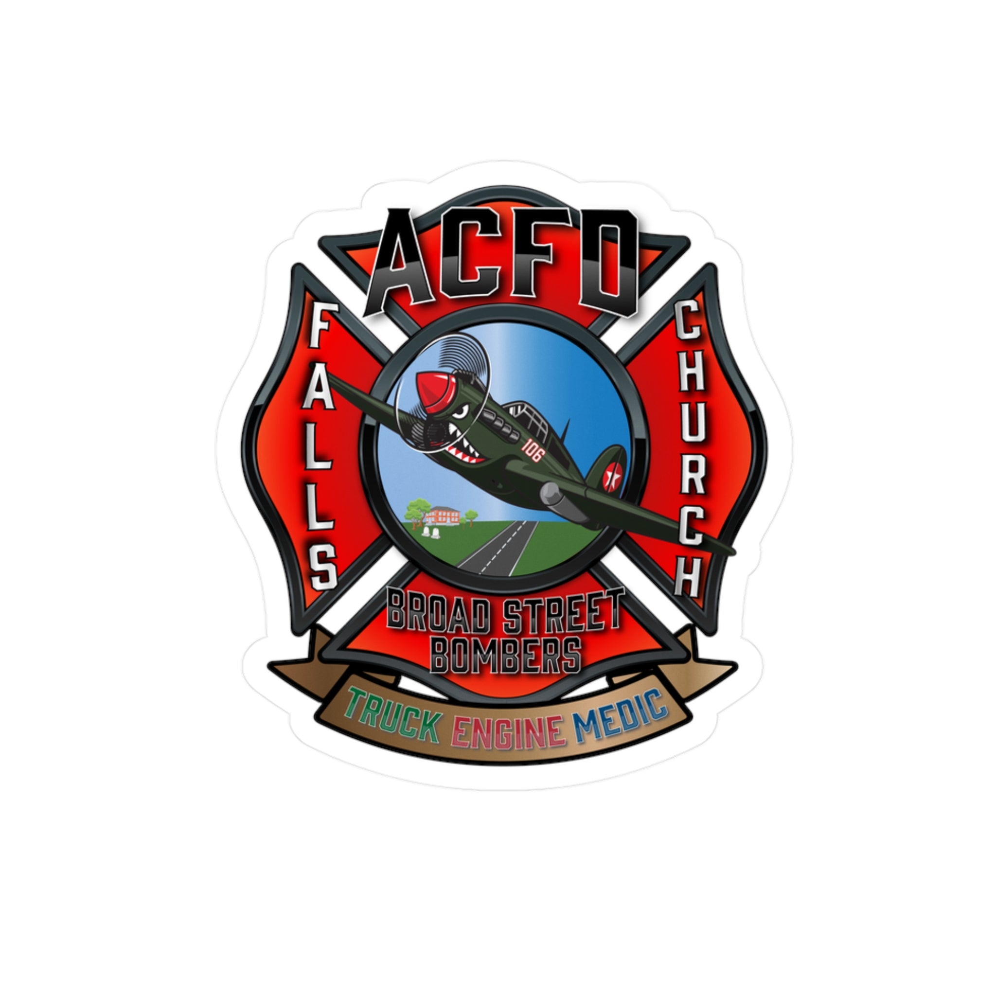 Kiss-Cut Vinyl Decals - Arlington Station 6 Broad Street Bombers