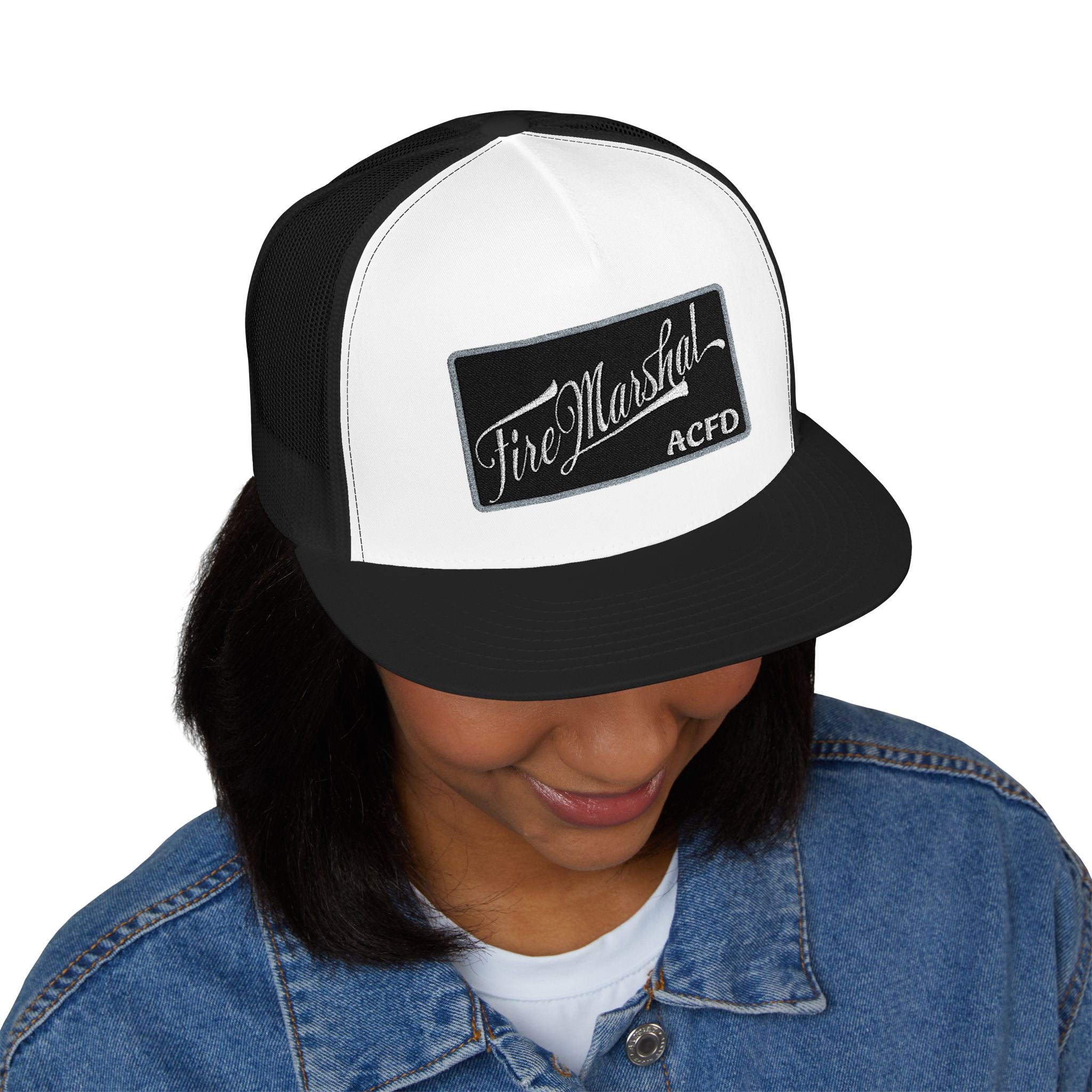 Arlington Fire Marshal Written - 5 Panel Trucker Cap (Embroidery)
