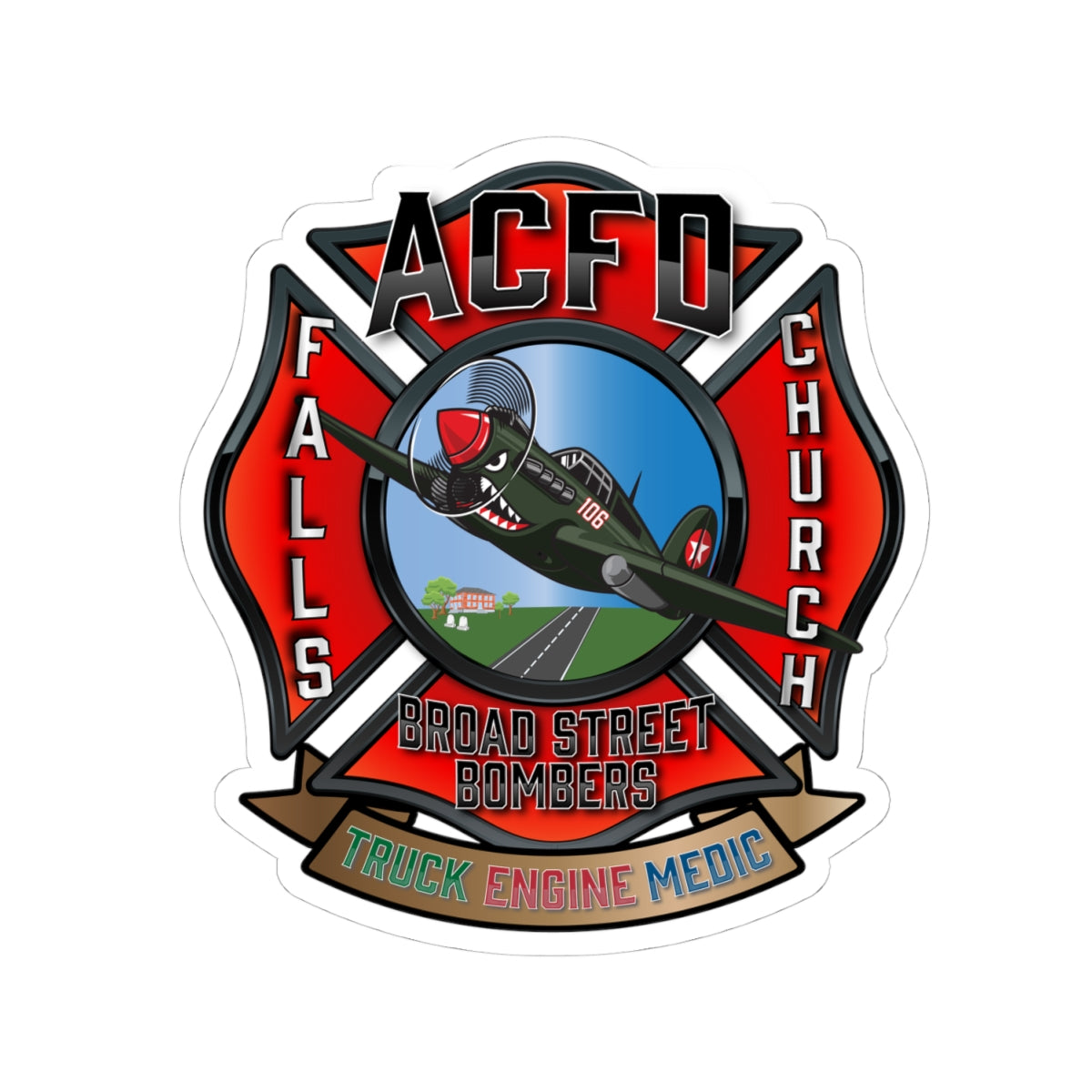 Station 6 Broad Street Bombers Kiss-Cut Stickers