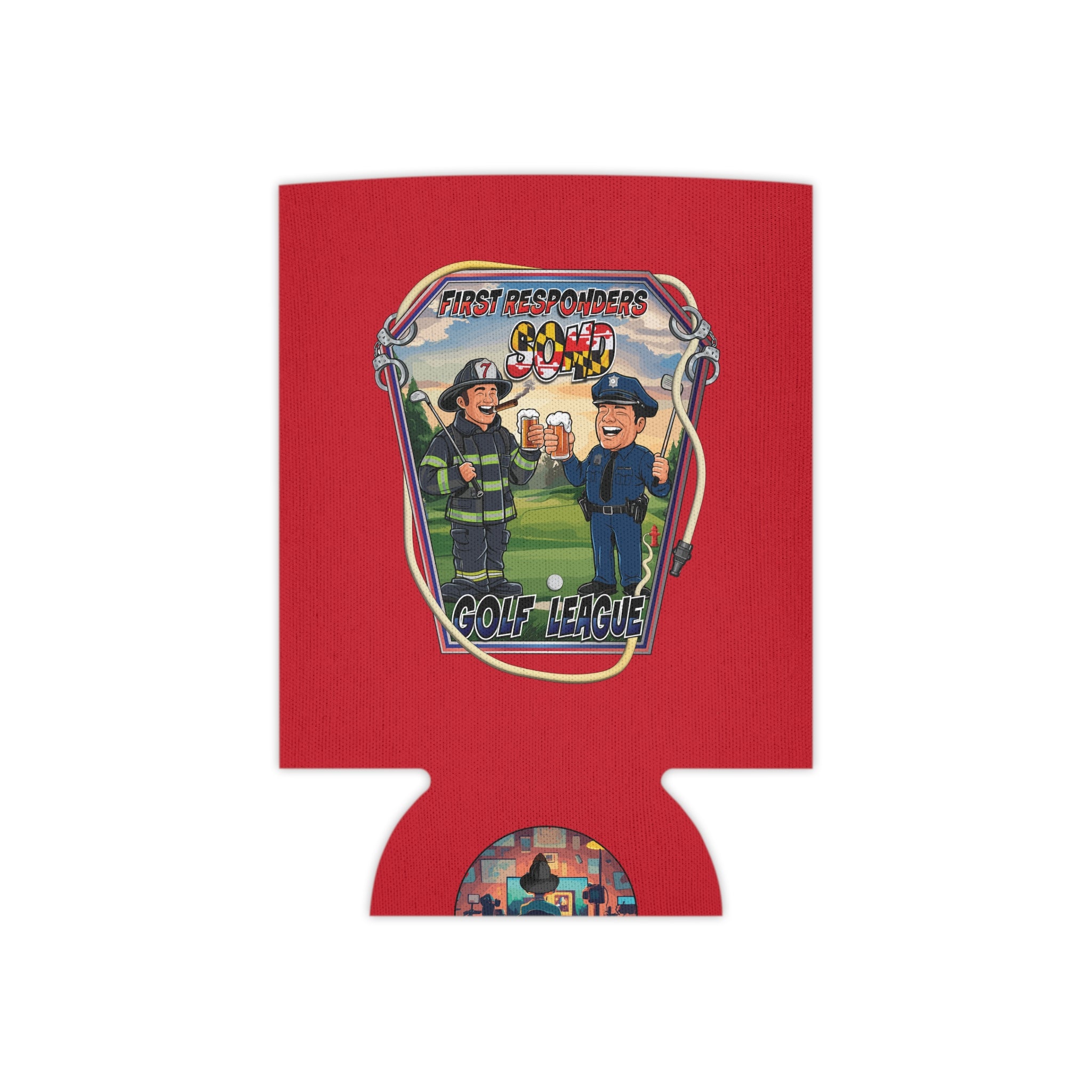 SOMD First Responder Golf Red Can Cooler