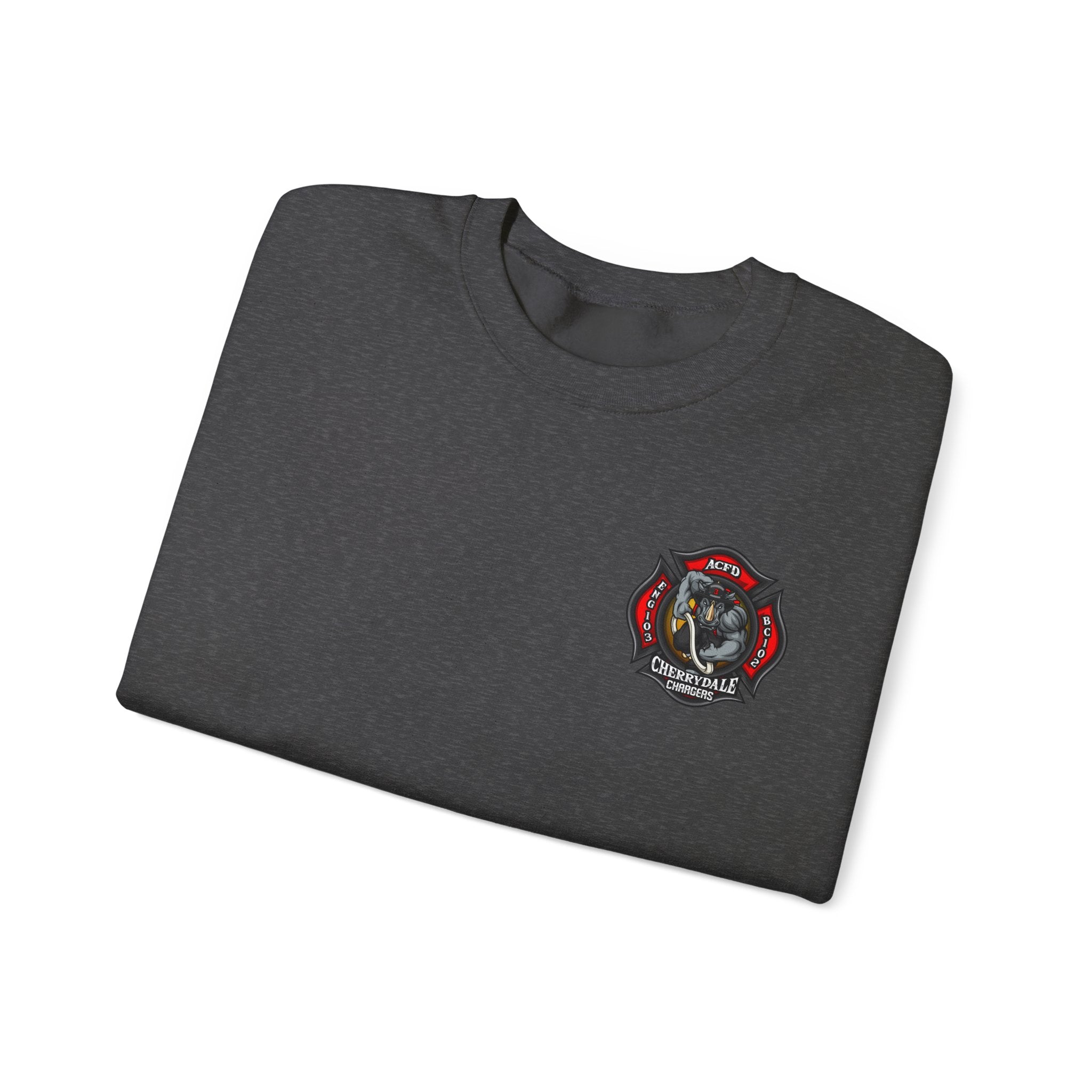 Arlington Station 3 Rhino Front/ACFD FF Back - Gildan Sweatshirt Unisex Heavy Blend™