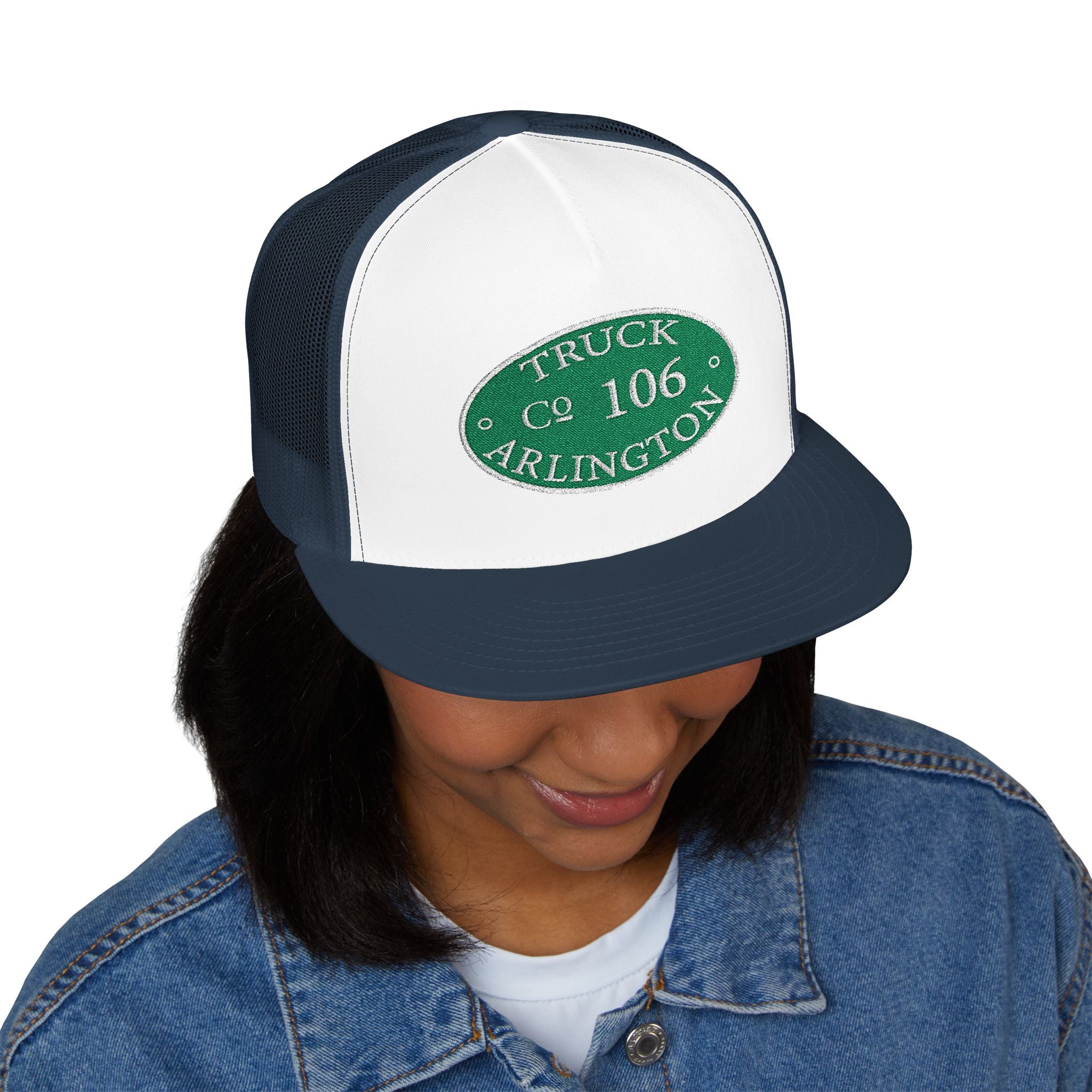 Arlington Truck 6 cirlce patch - 5 Panel Trucker Cap (Embroidery)