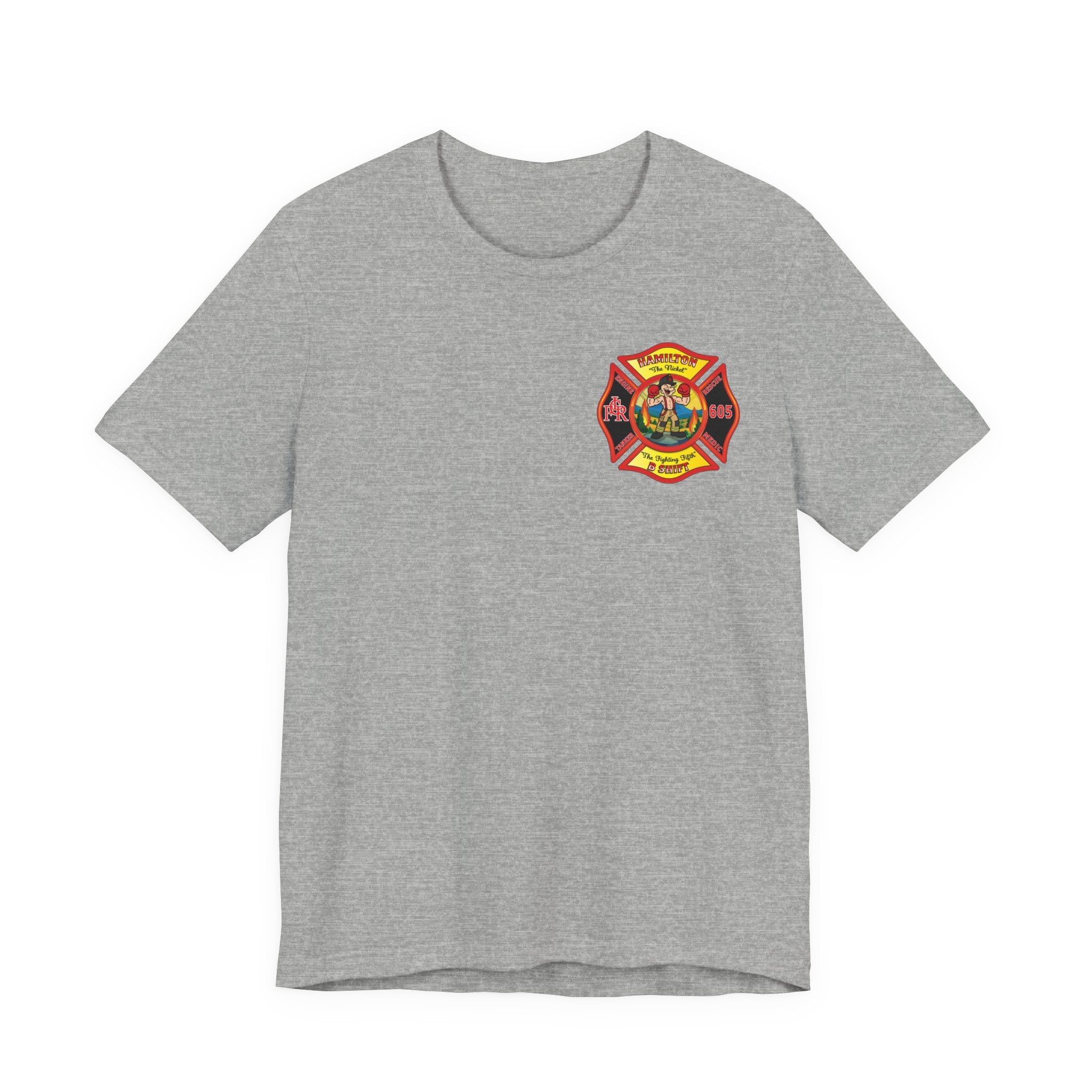 (Bigger Chest logo) LCFR Hamilton Station 5 version 4 Nickel Back- Bella+Canvas Soft Unisex Tee