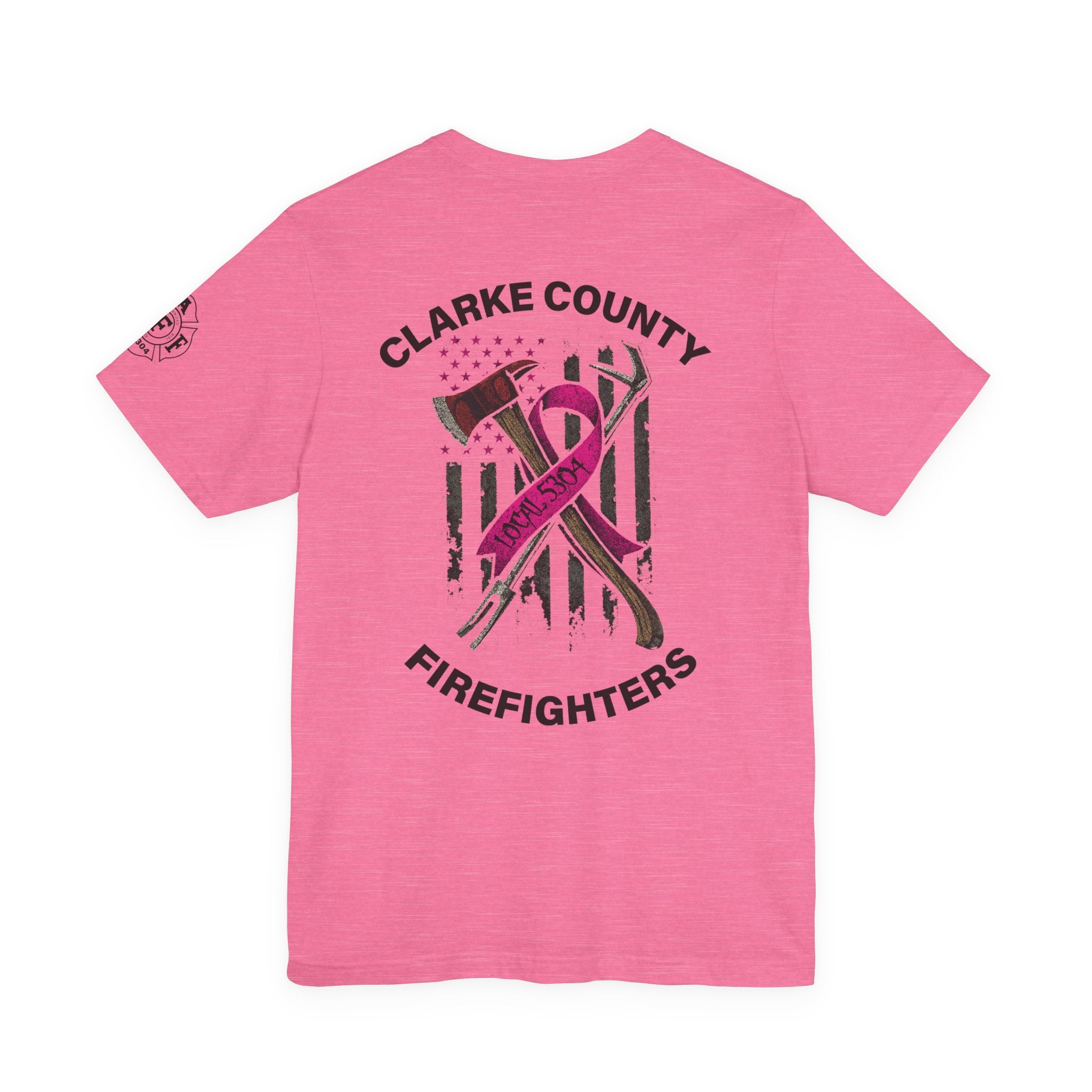 Clarke County Patch Fire Breast Cancer (Portion of Proceeds go to Local 5304) - Bella+Canvas Soft Jersey Cotton Unisex Tee