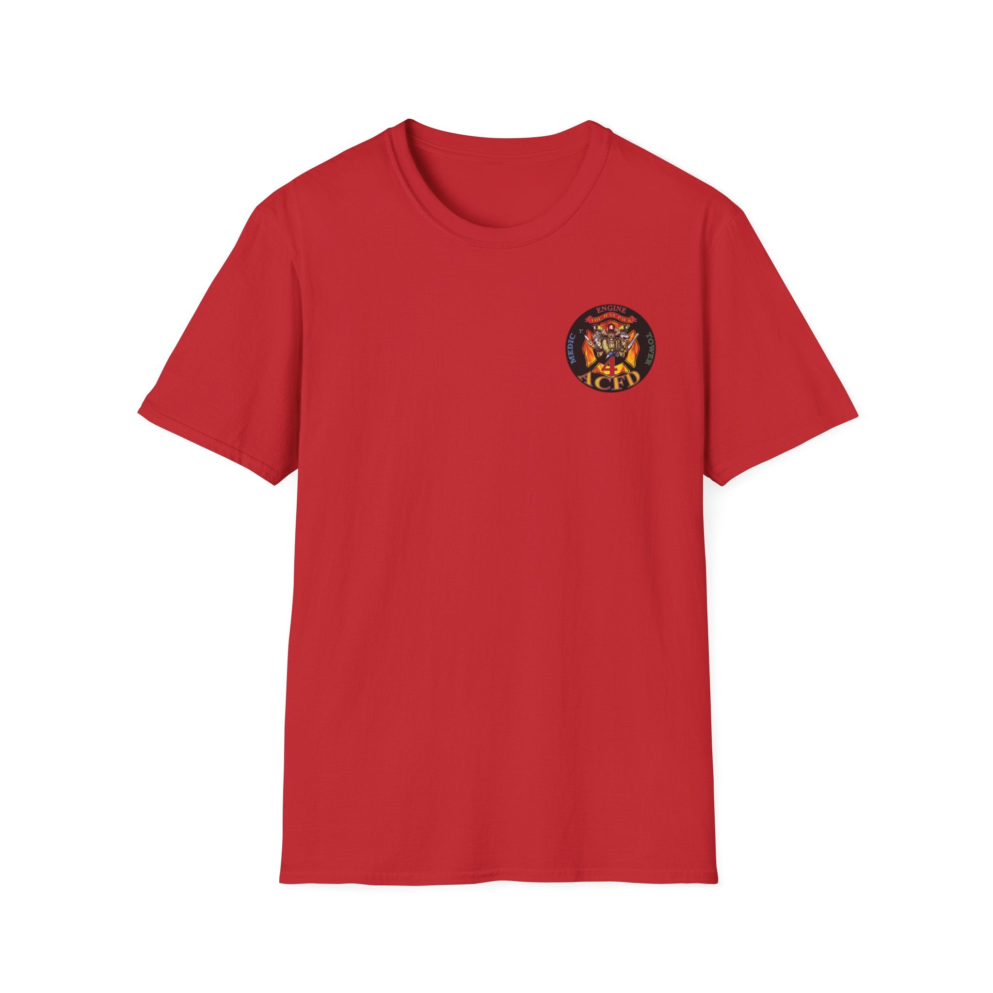 Station 4 RatPack front / acfd clover back - Gildan Soft Cotton Softstyle T-Shirt