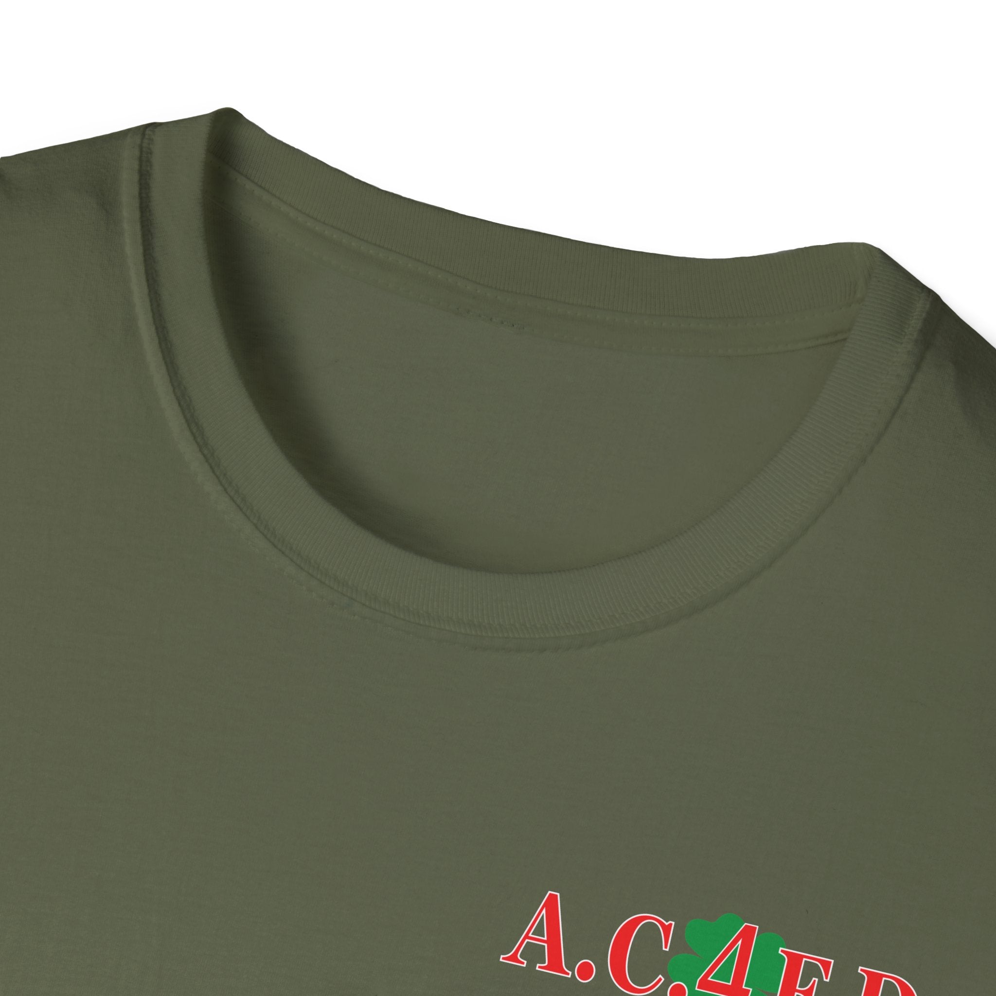 Station 4 acfd clover front/RatPack back - Gildan Soft Cotton Softstyle T-Shirt