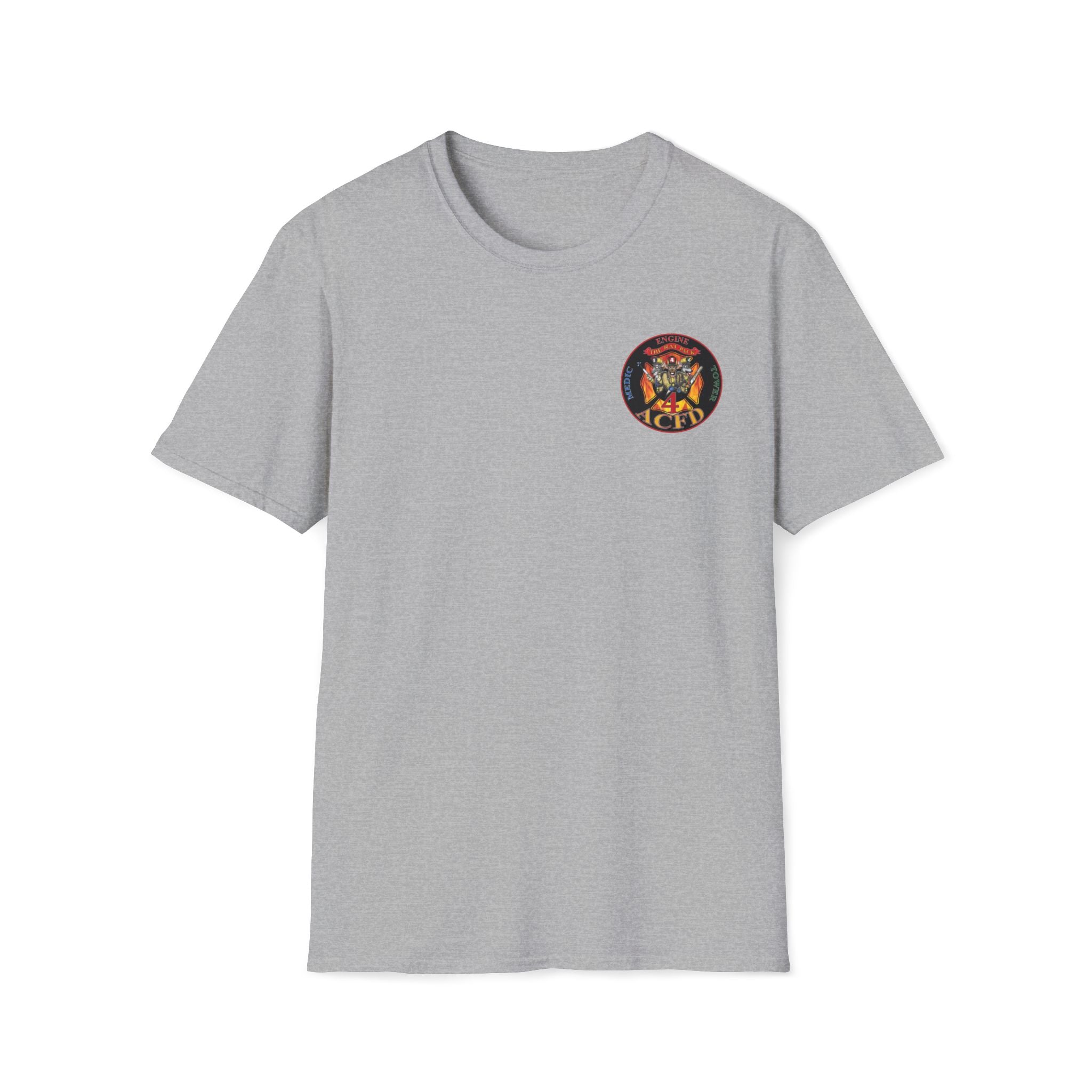 Station 4 RatPack front / acfd clover back - Gildan Soft Cotton Softstyle T-Shirt