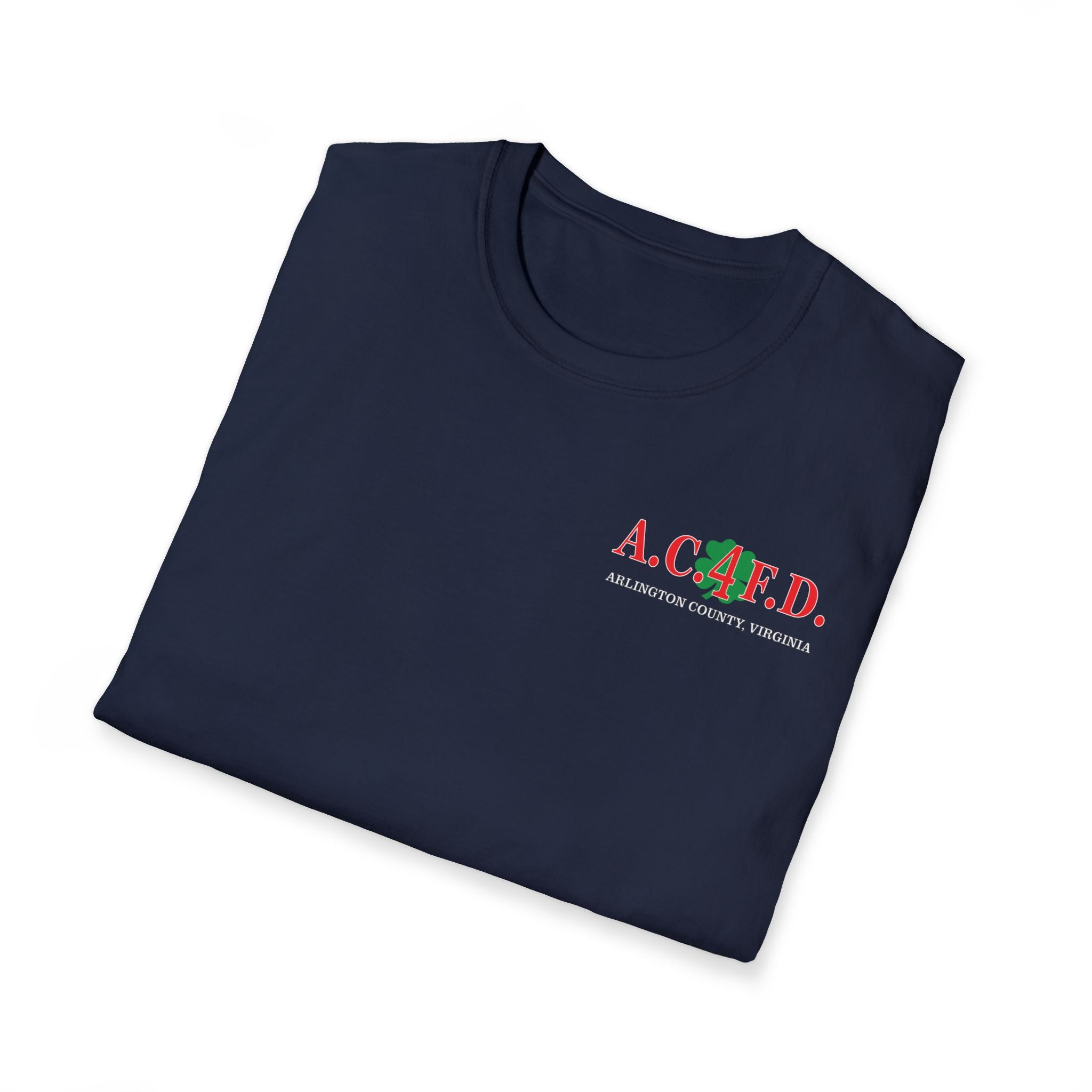 Station 4 acfd clover front/RatPack back - Gildan Soft Cotton Softstyle T-Shirt
