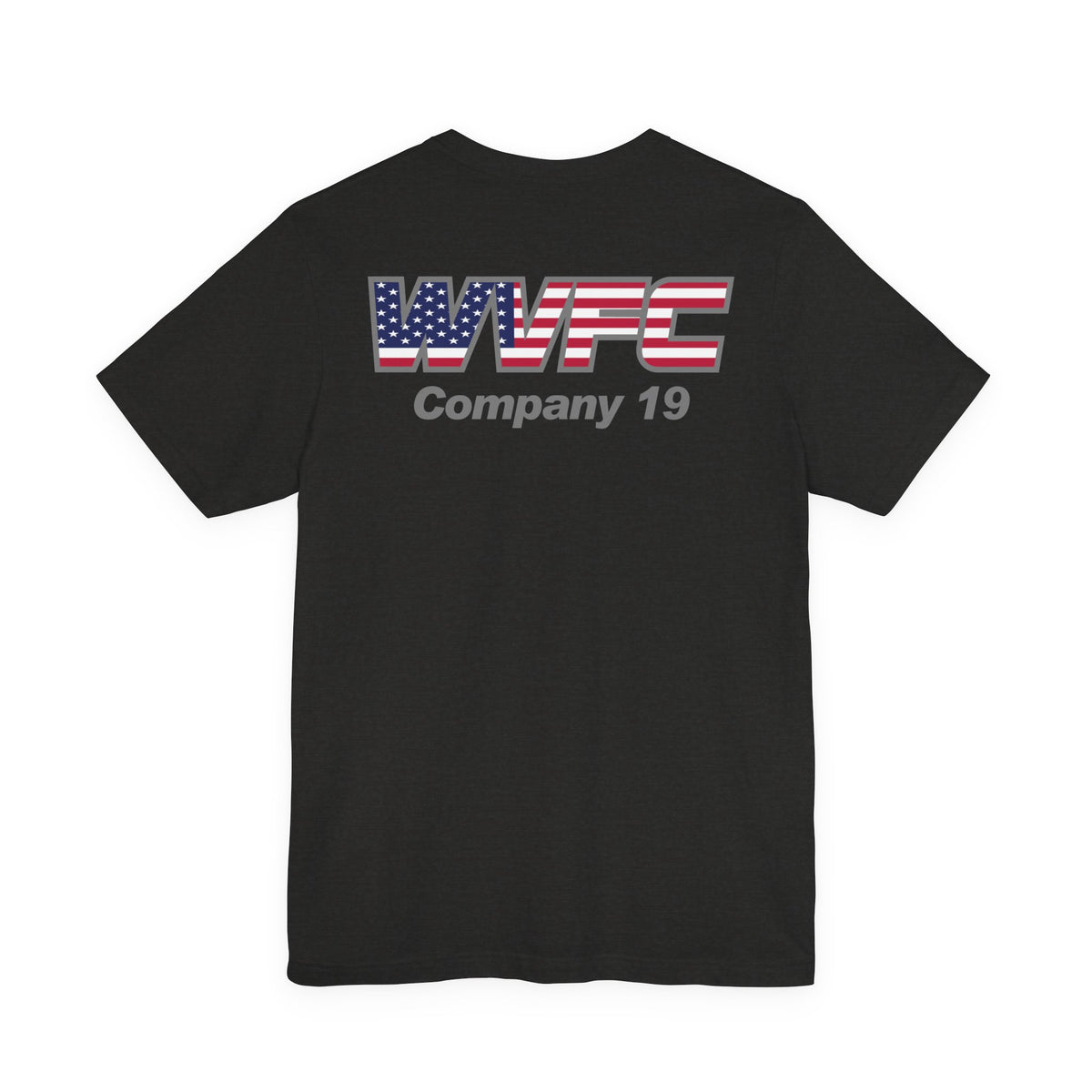 WVFC Goat Logo 2 Version 3 US Flag Gray- Unisex Jersey Short Sleeve Tee