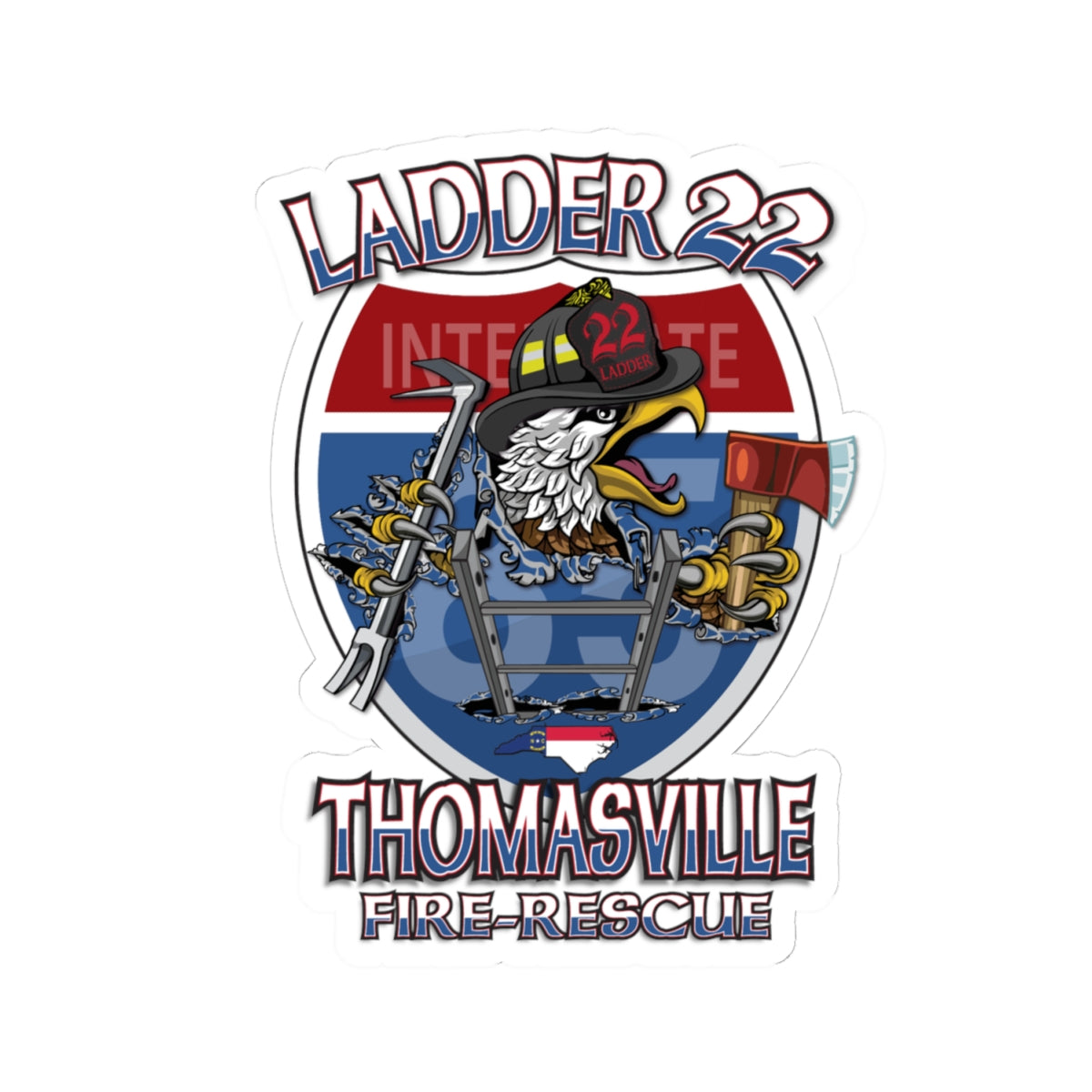 Thomasville NC Fire (Version 2) - Kiss-Cut Stickers