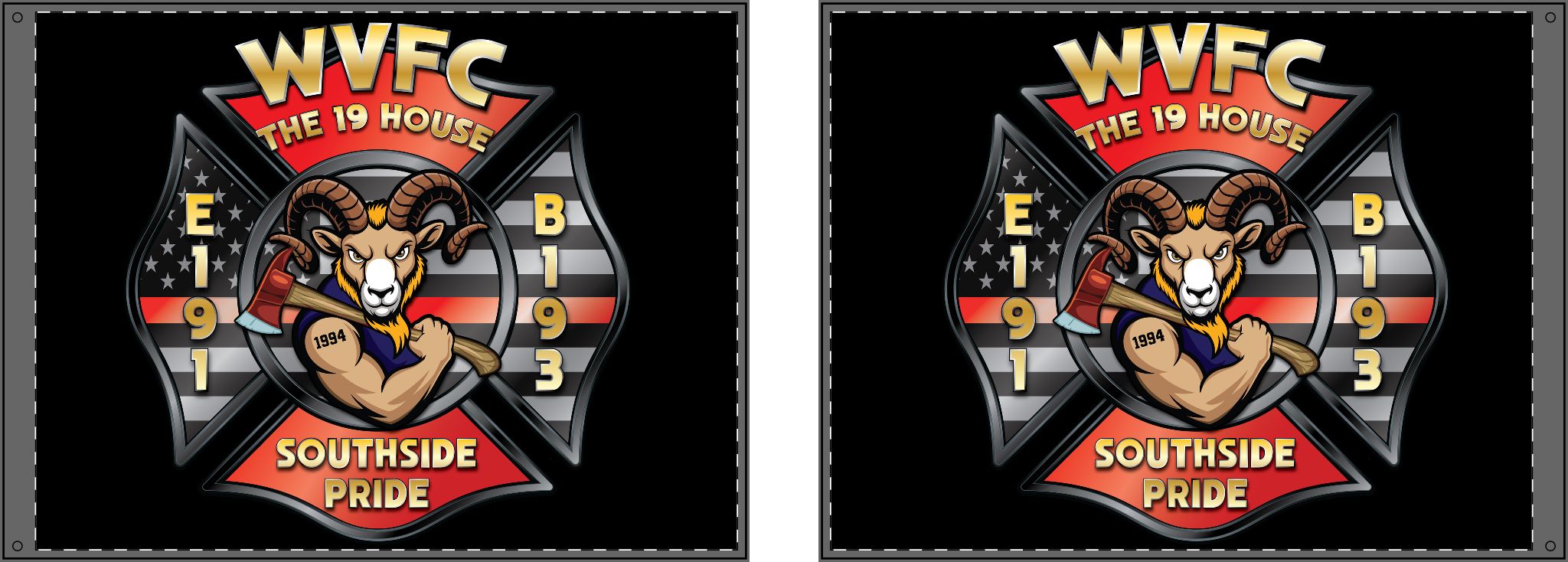 WVFC Goat - Black Double Sided Flag