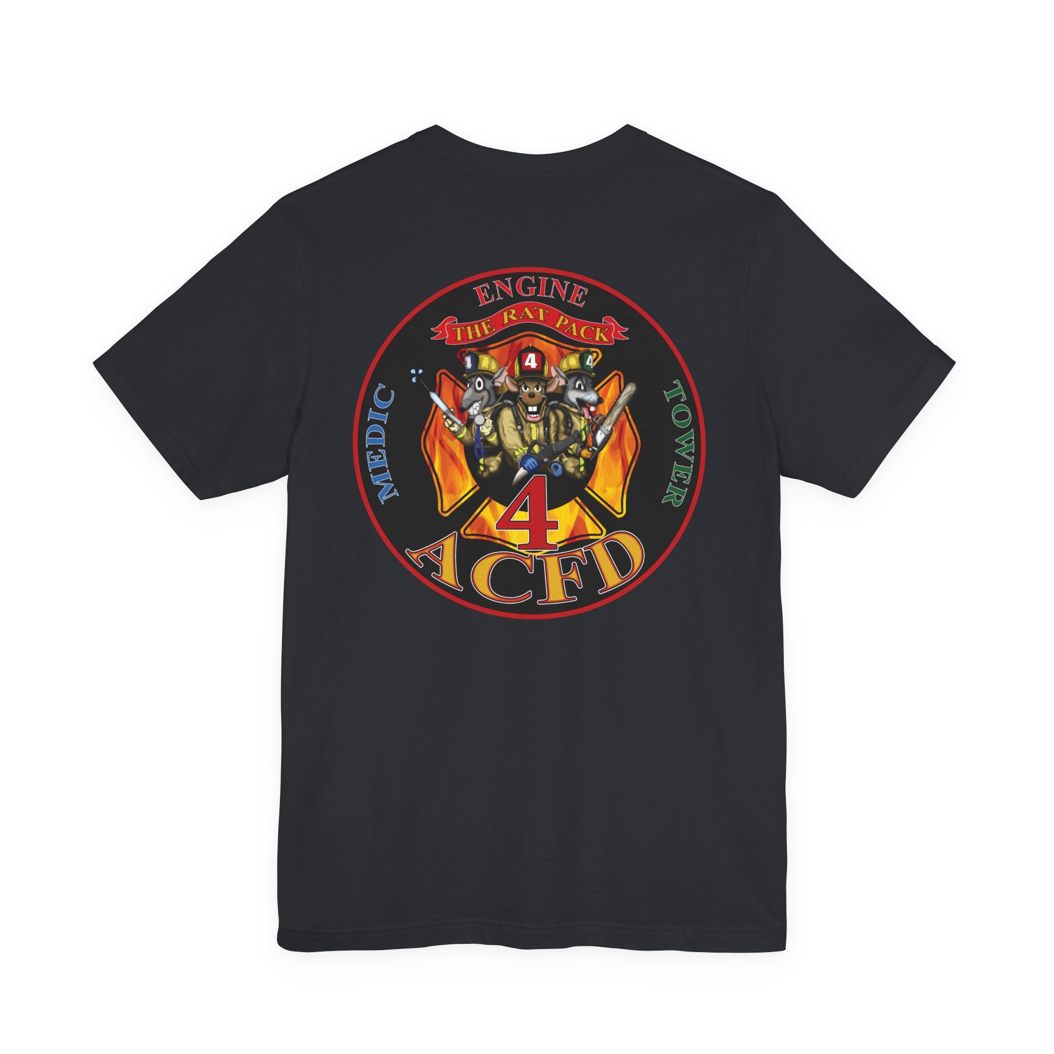 Station 4 RatPack on Back Clover Front - Bella+Canvas Soft Unisex Tee