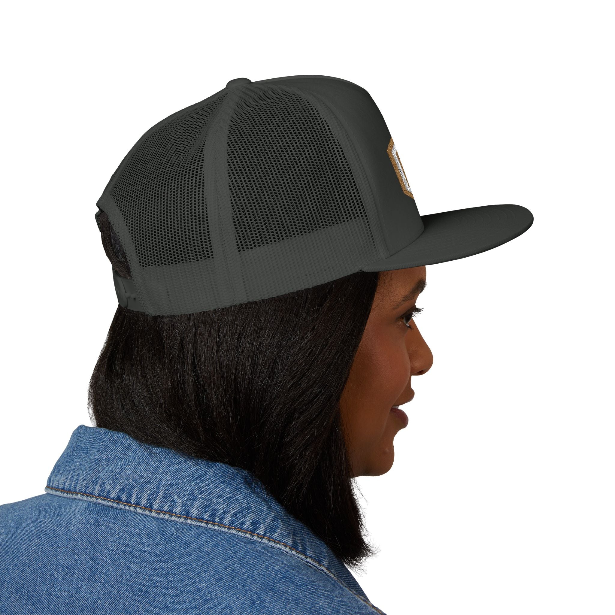 Retired Arlington Fire Marshal Gold - 5 Panel Trucker Cap (Embroidery)