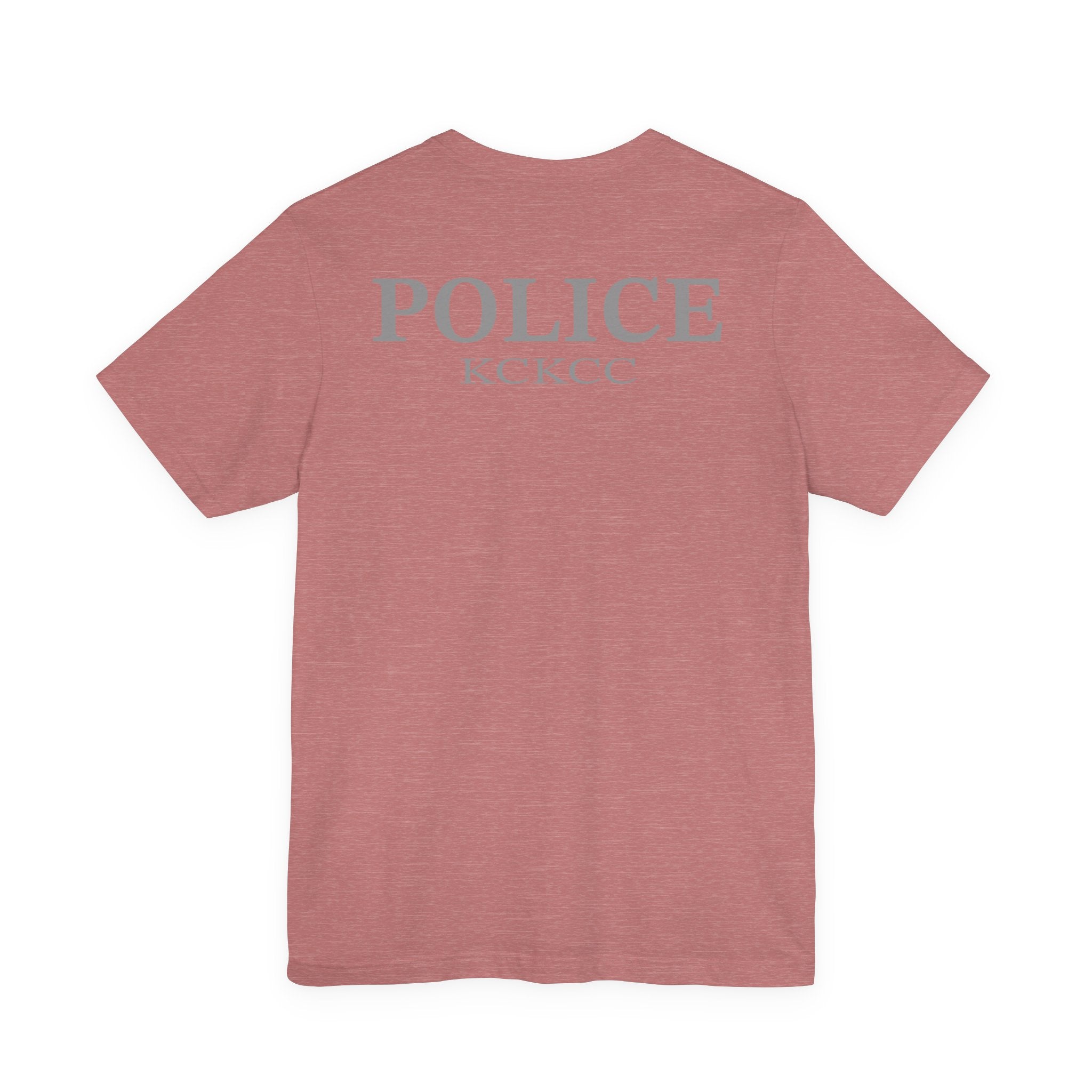 KCKCC Police Patch Black & White Grey Back - Unisex Jersey Short Sleeve Tee