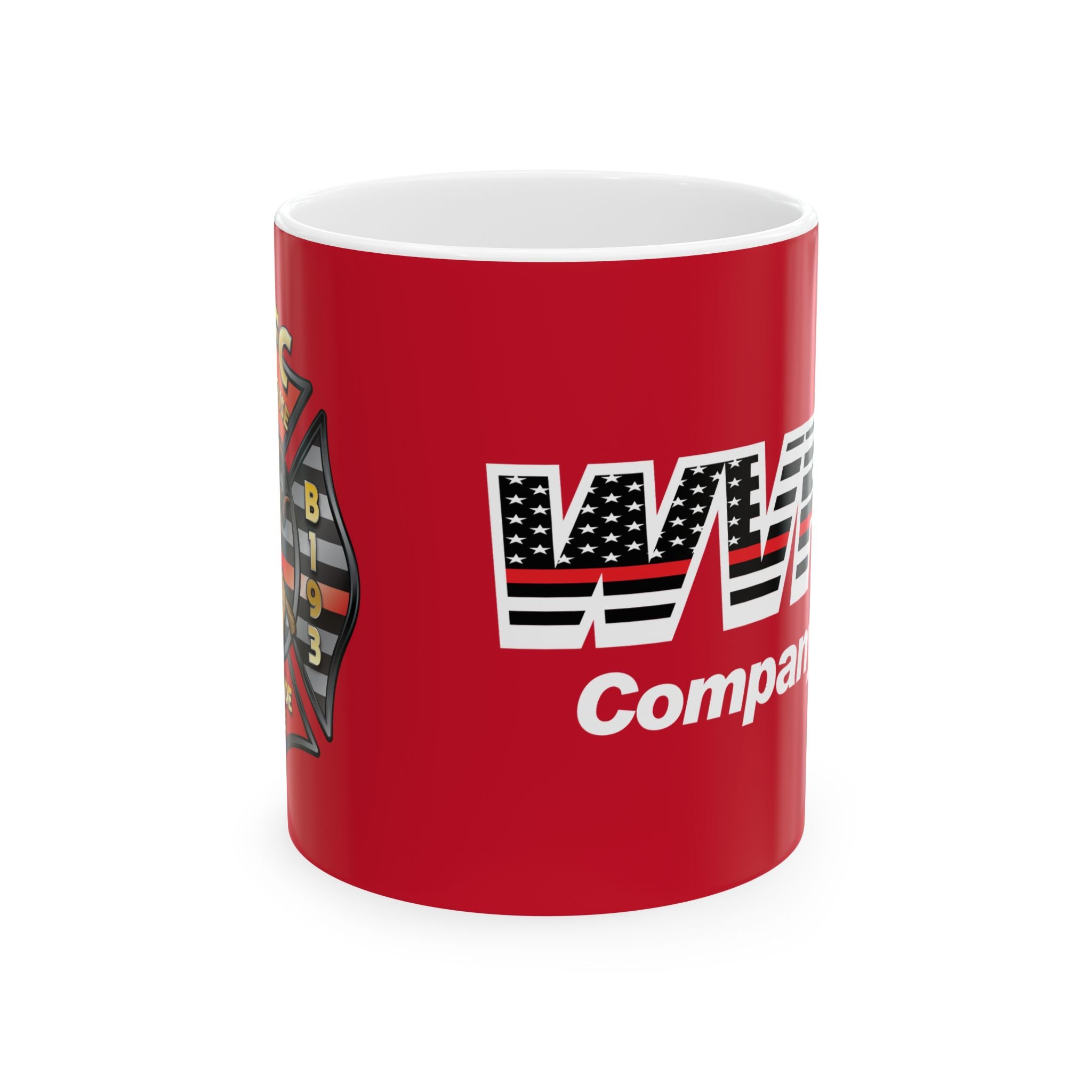 WVFC Goat Logo 1 version 3 Red Line Flag - Ceramic Mug, (11oz)