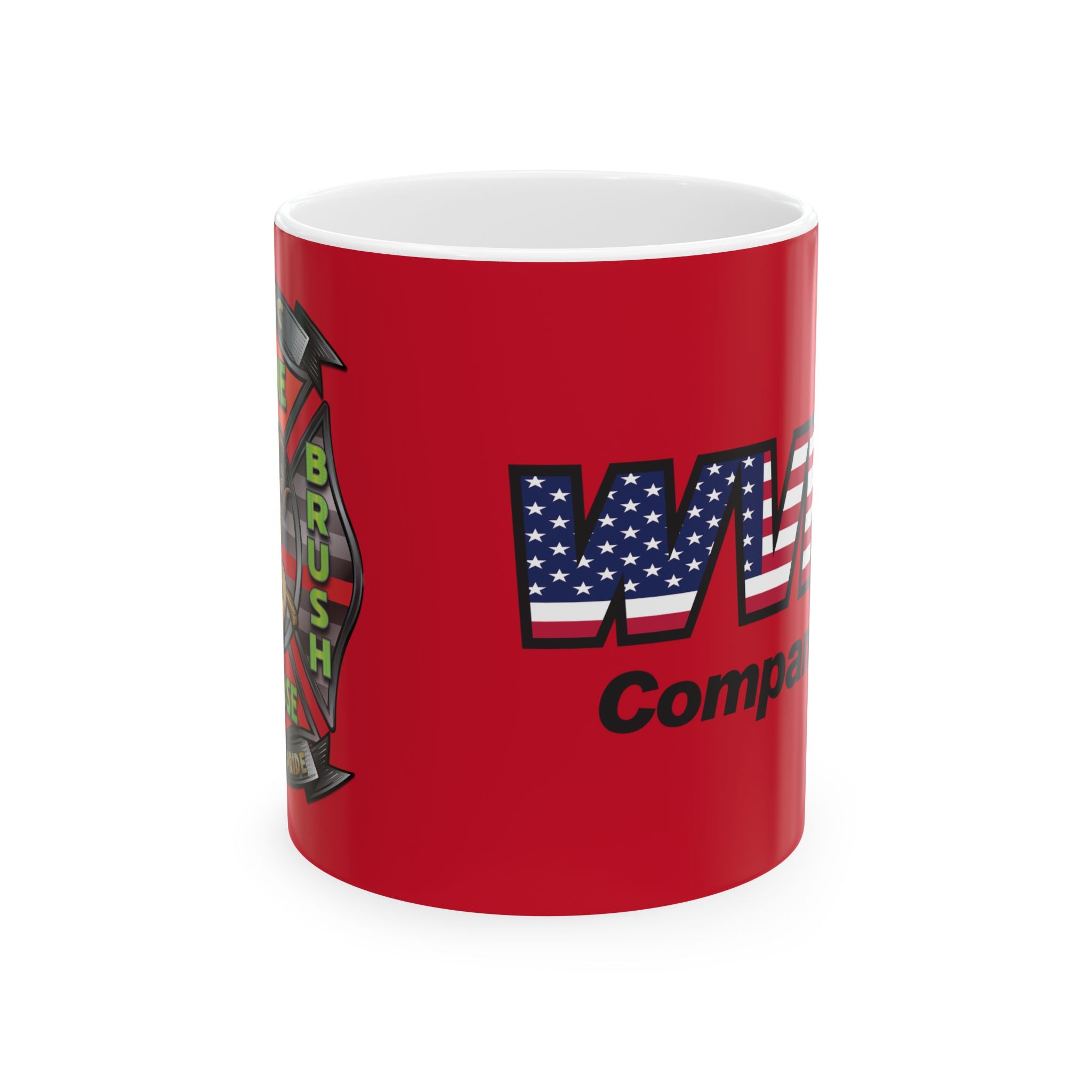 WVFC Goat Logo 2 version 2 US Flag blk- Ceramic Mug, (11oz)