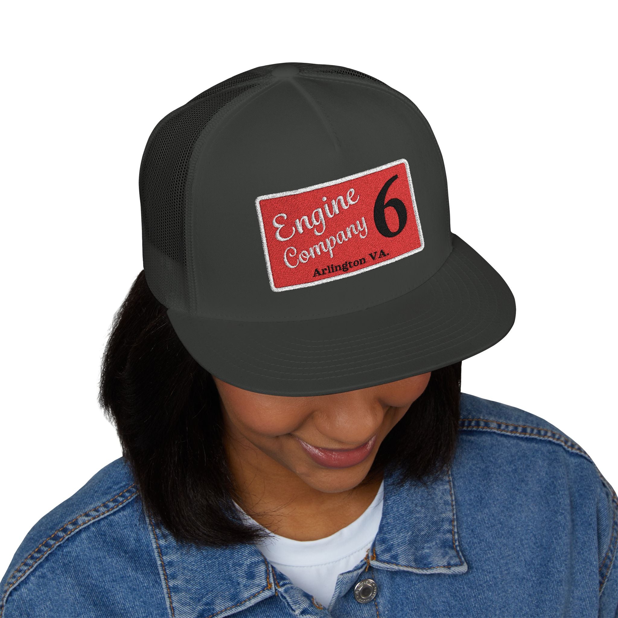 Arlington Engine Company 6 - 5 Panel Trucker Cap (Embroidery)