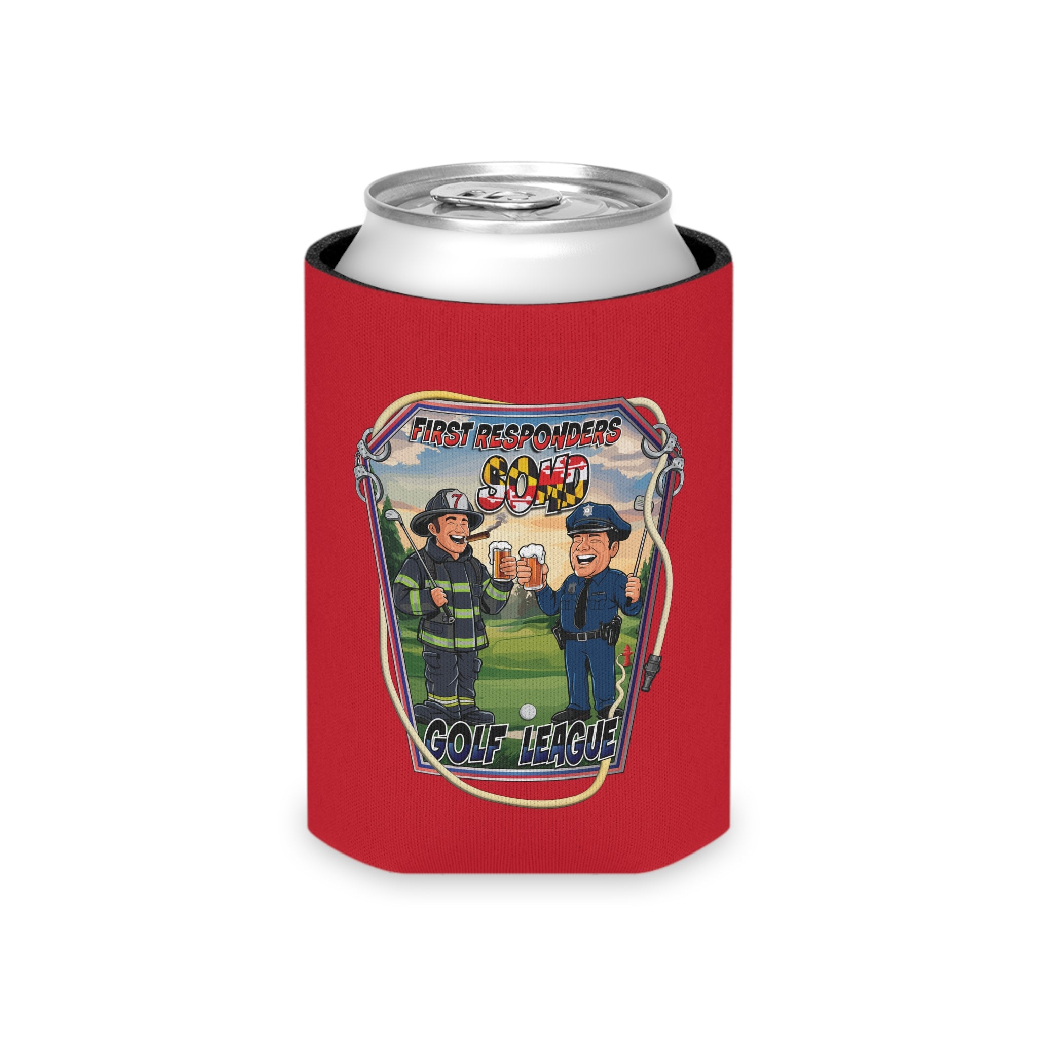 SOMD First Responder Golf Red Can Cooler