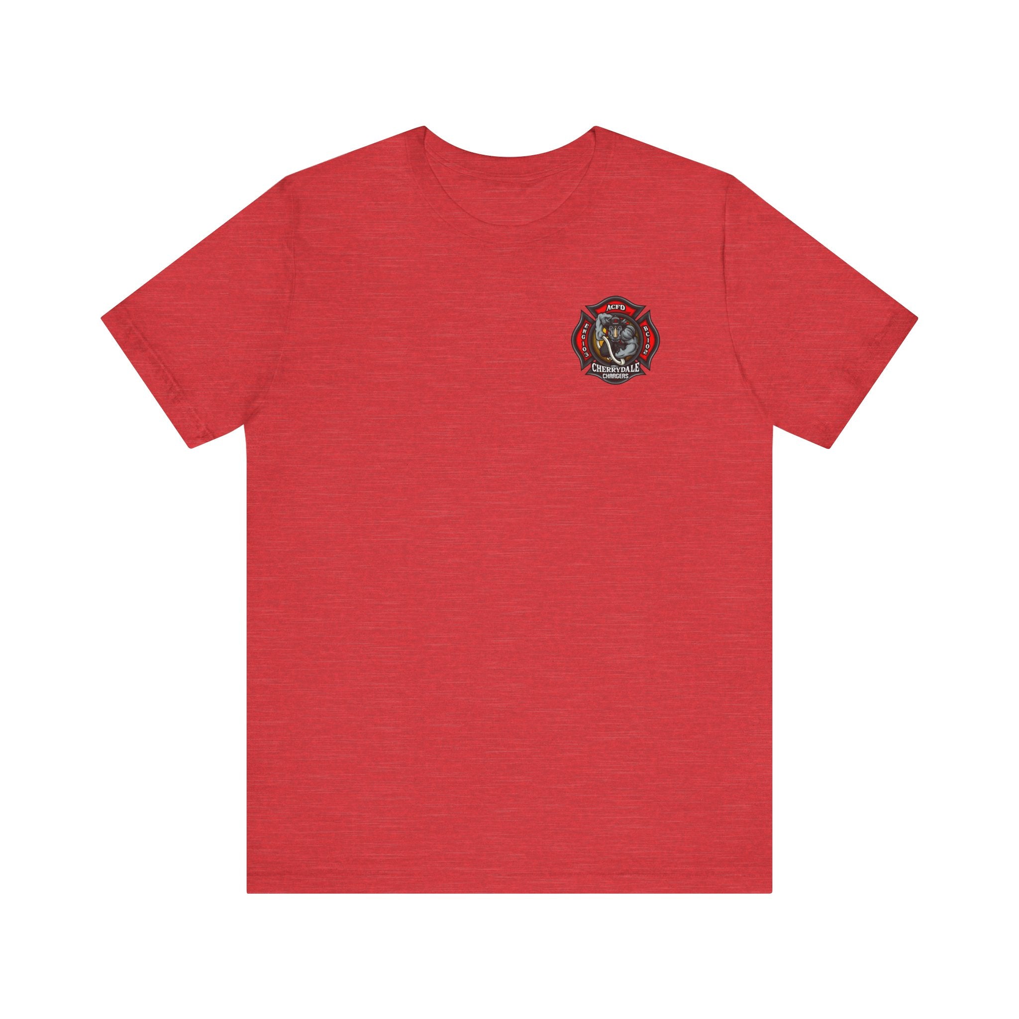 Station 3 Rhino Logo Firefighter Back - Bella+Canvas Soft Unisex Tee-