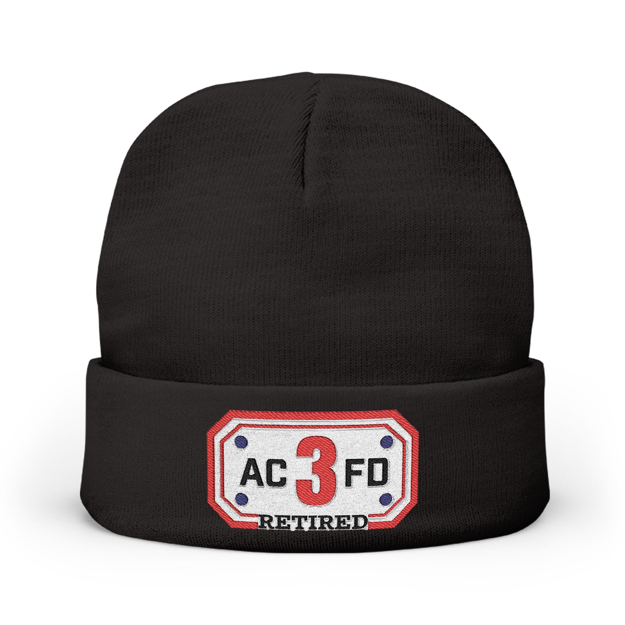 Retired Arlington Engine 3 - Knit Beanie (Embroidery)