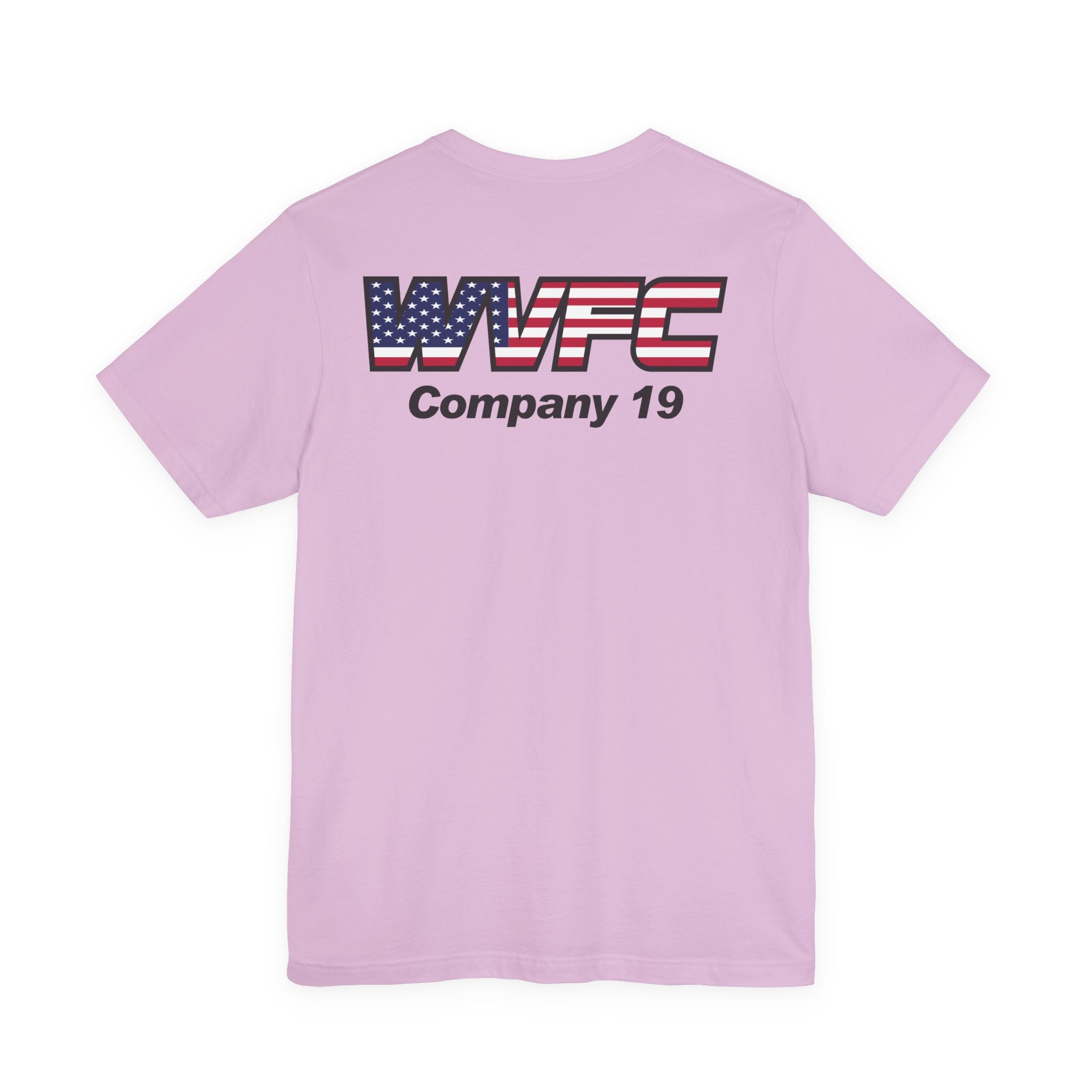 WVFC FD logo black USA flag back  - Unisex Jersey Short Sleeve Tee