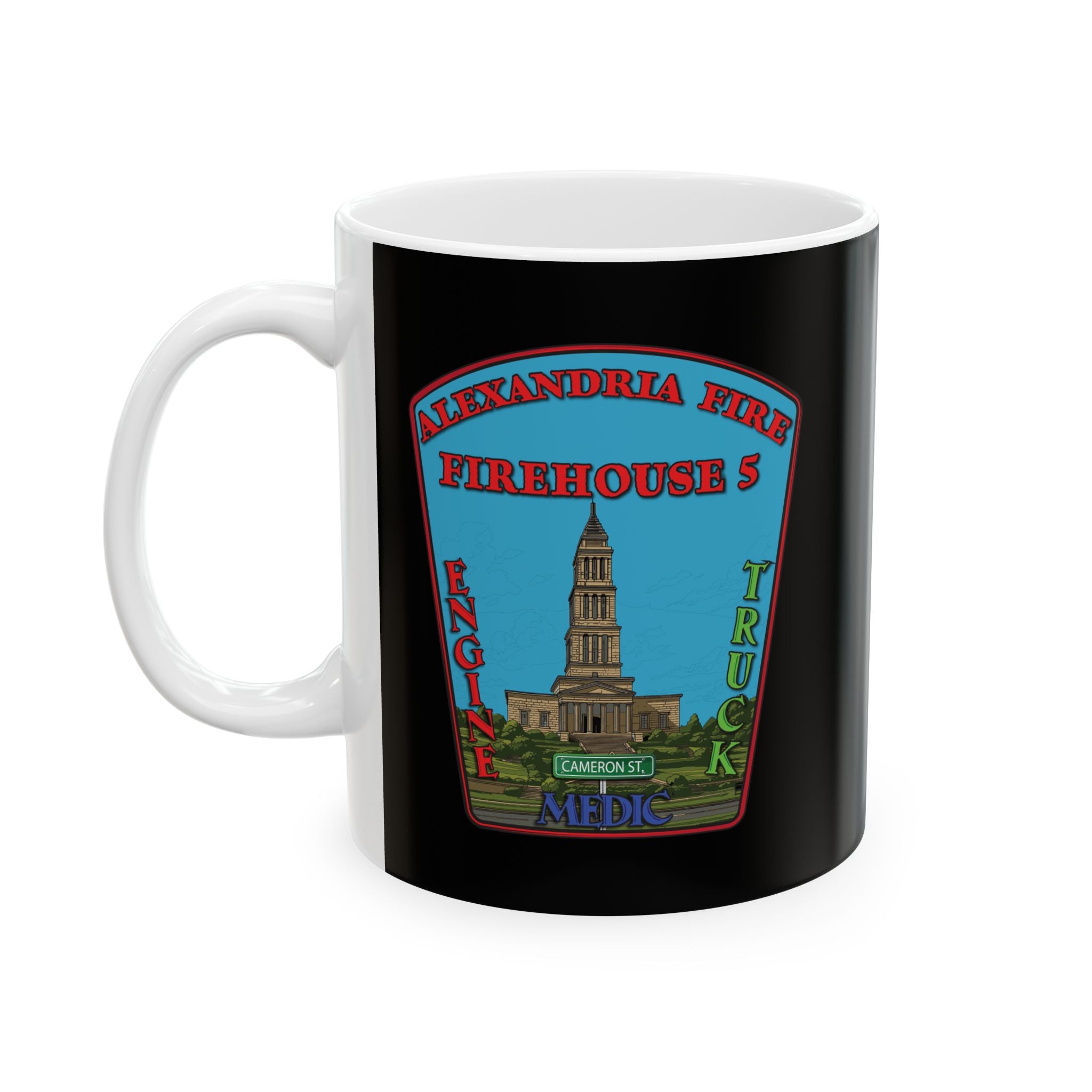 Alexandria Fire Station 5  - Black Mug, (11oz, 15oz)