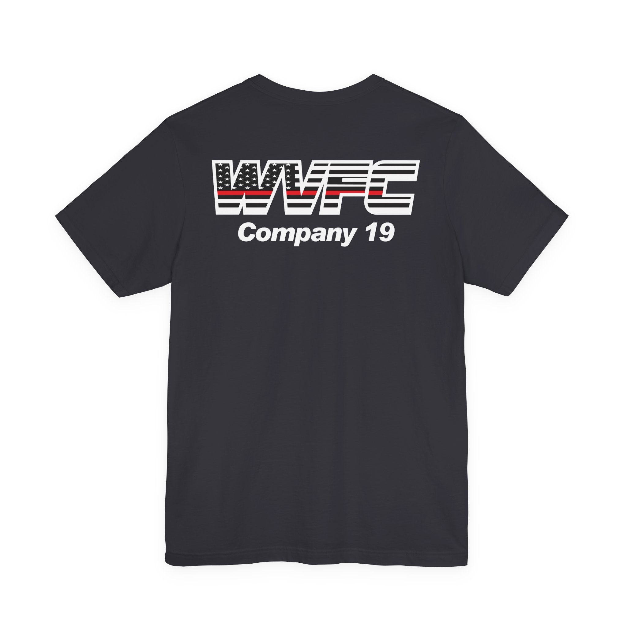 WVFC FD Logo wht Redline Flag wht- Unisex Jersey Short Sleeve Tee