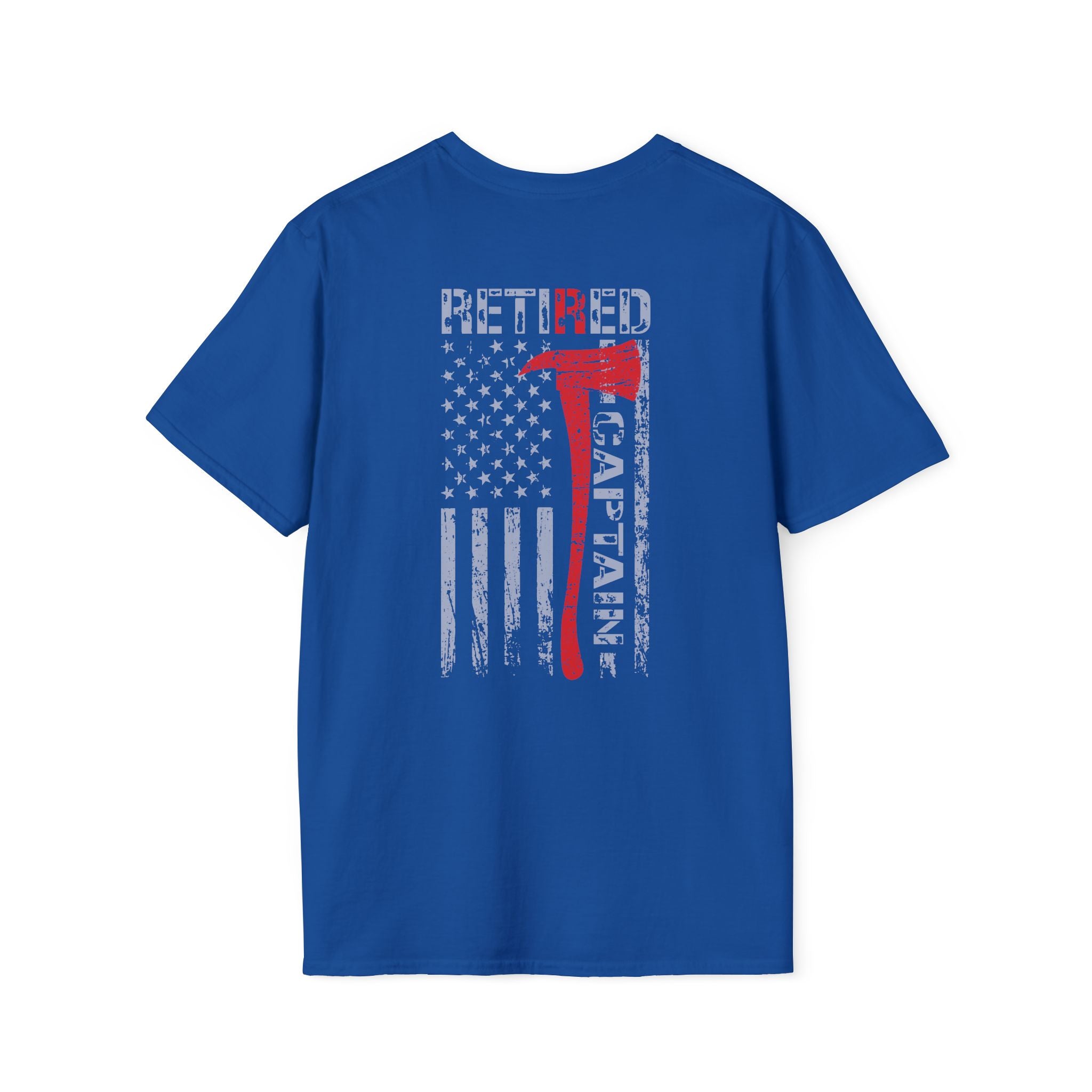Retired Captain US Flag - Unisex Softstyle T-Shirt