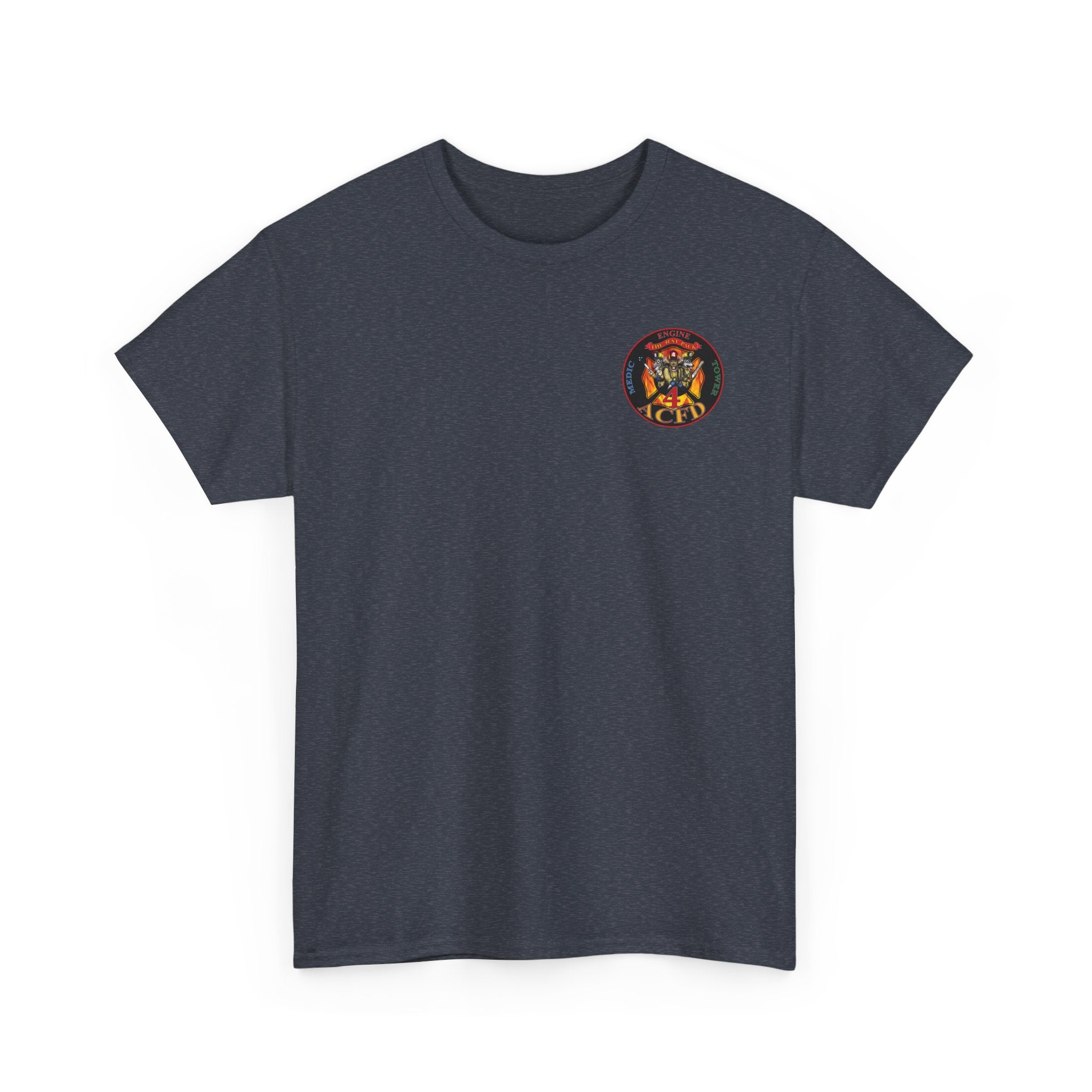 Station 4 Rat Pack front /AC4FD back - Gildan 100% Cotton Tee Unisex Heavy