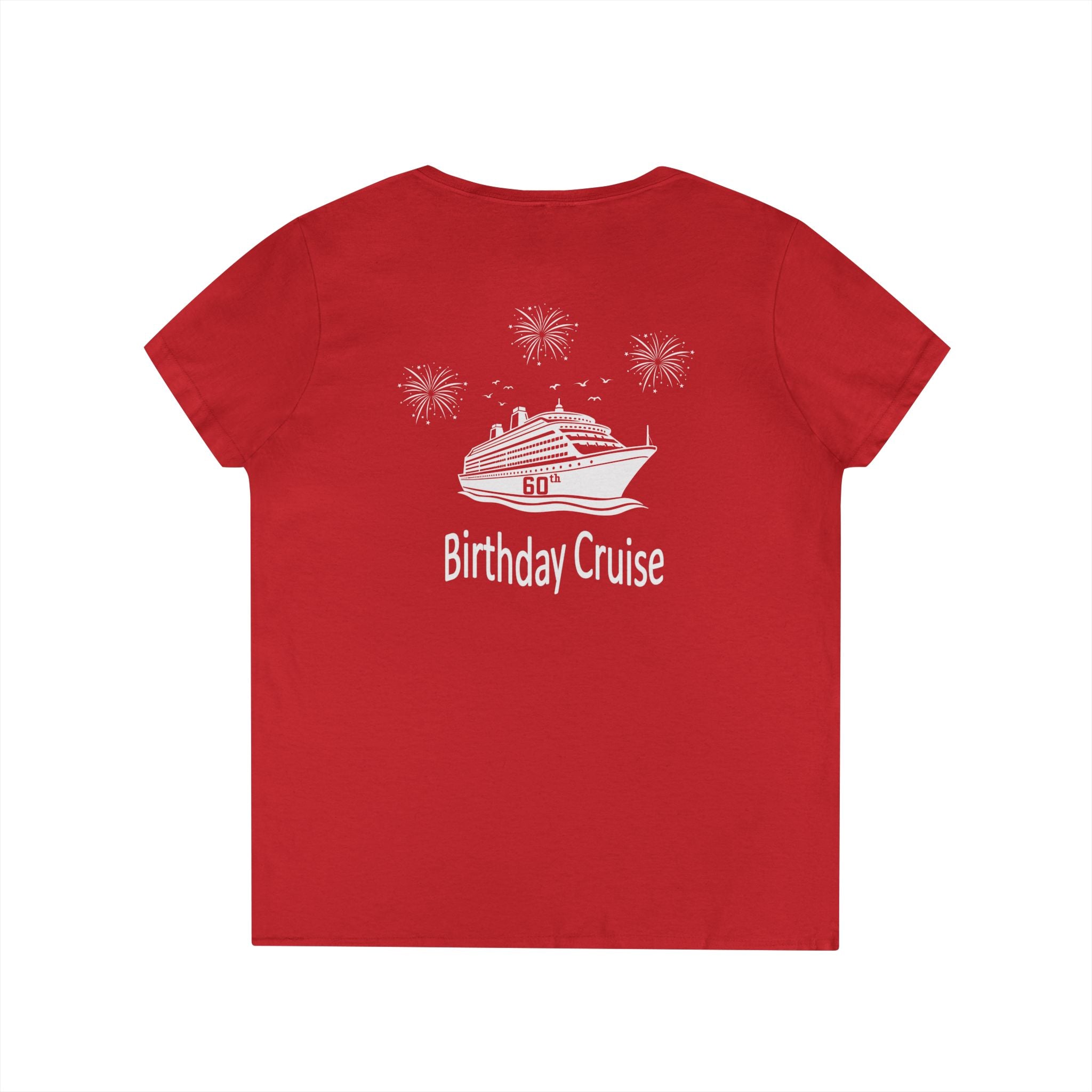 Renee Family Cruise White - Ladies' Cotton V-Neck T-Shirt