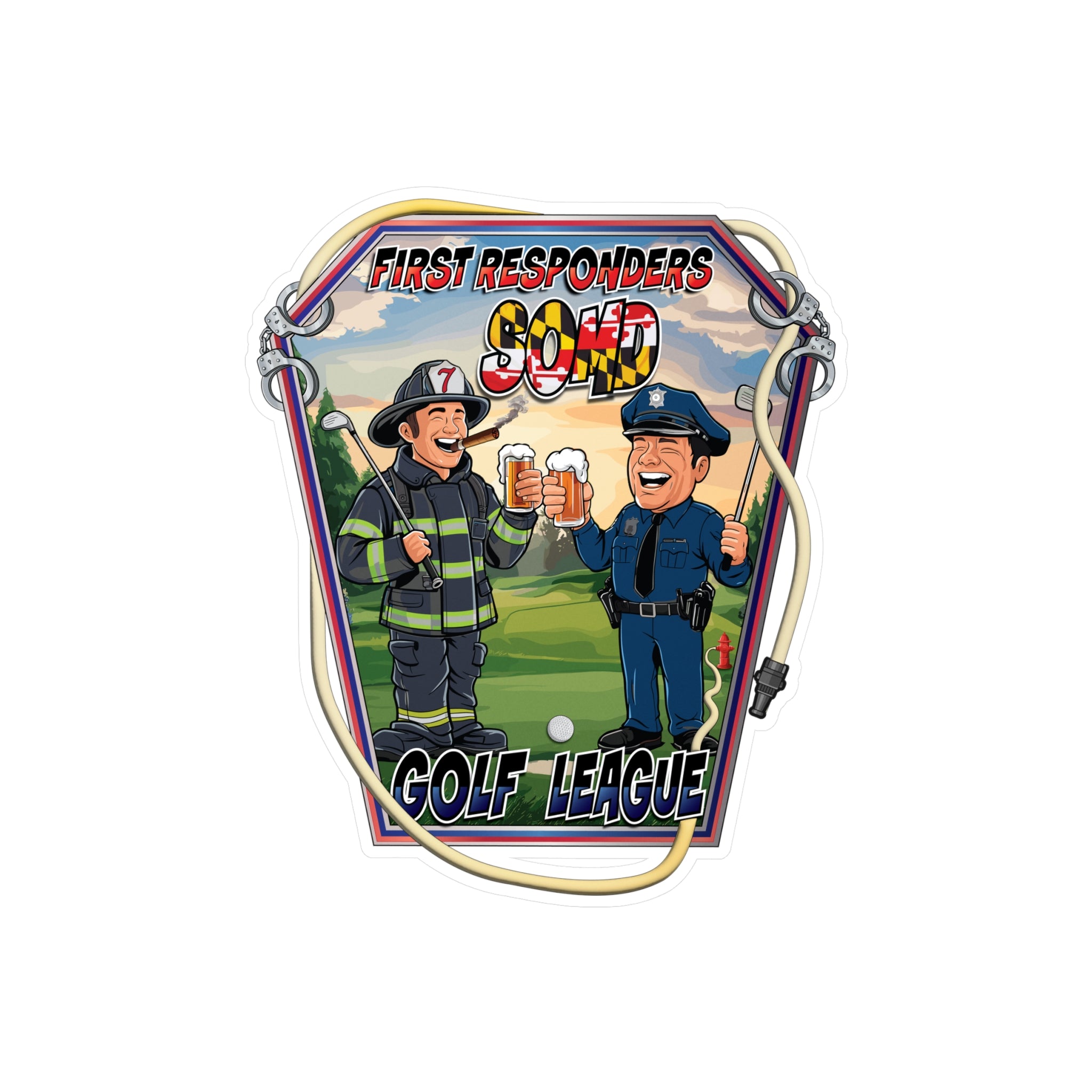 Kiss-Cut Vinyl Decals - SOMD First Responder Golf League