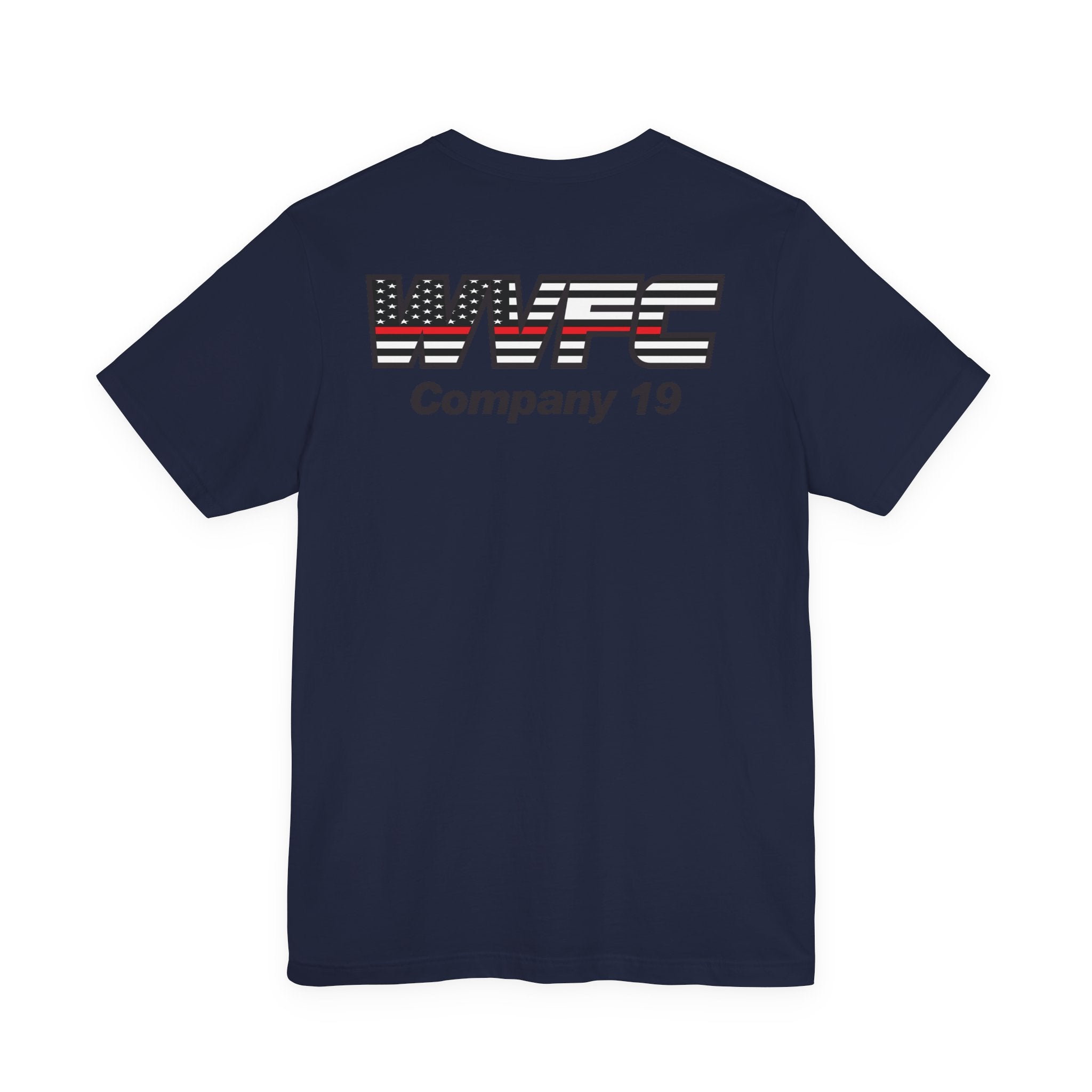 WVFC Goat Logo 2 Version 3 Red Line Flag blk- Unisex Jersey Short Sleeve Tee