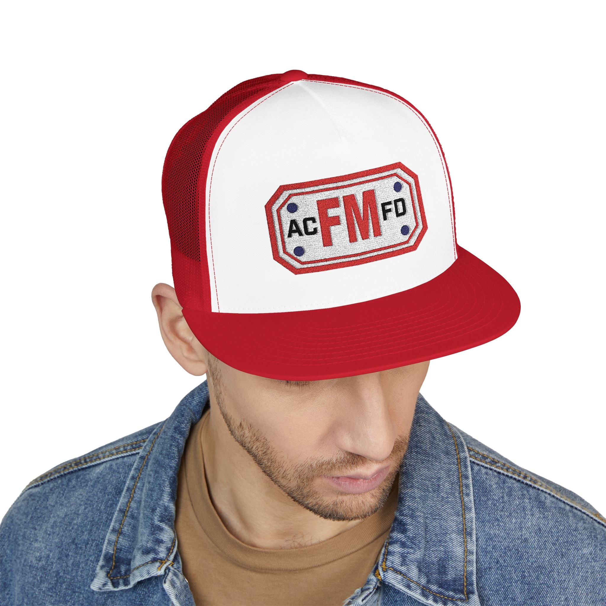 Arlington Fire Marshal Red - 5 Panel Trucker Cap (Embroidery)