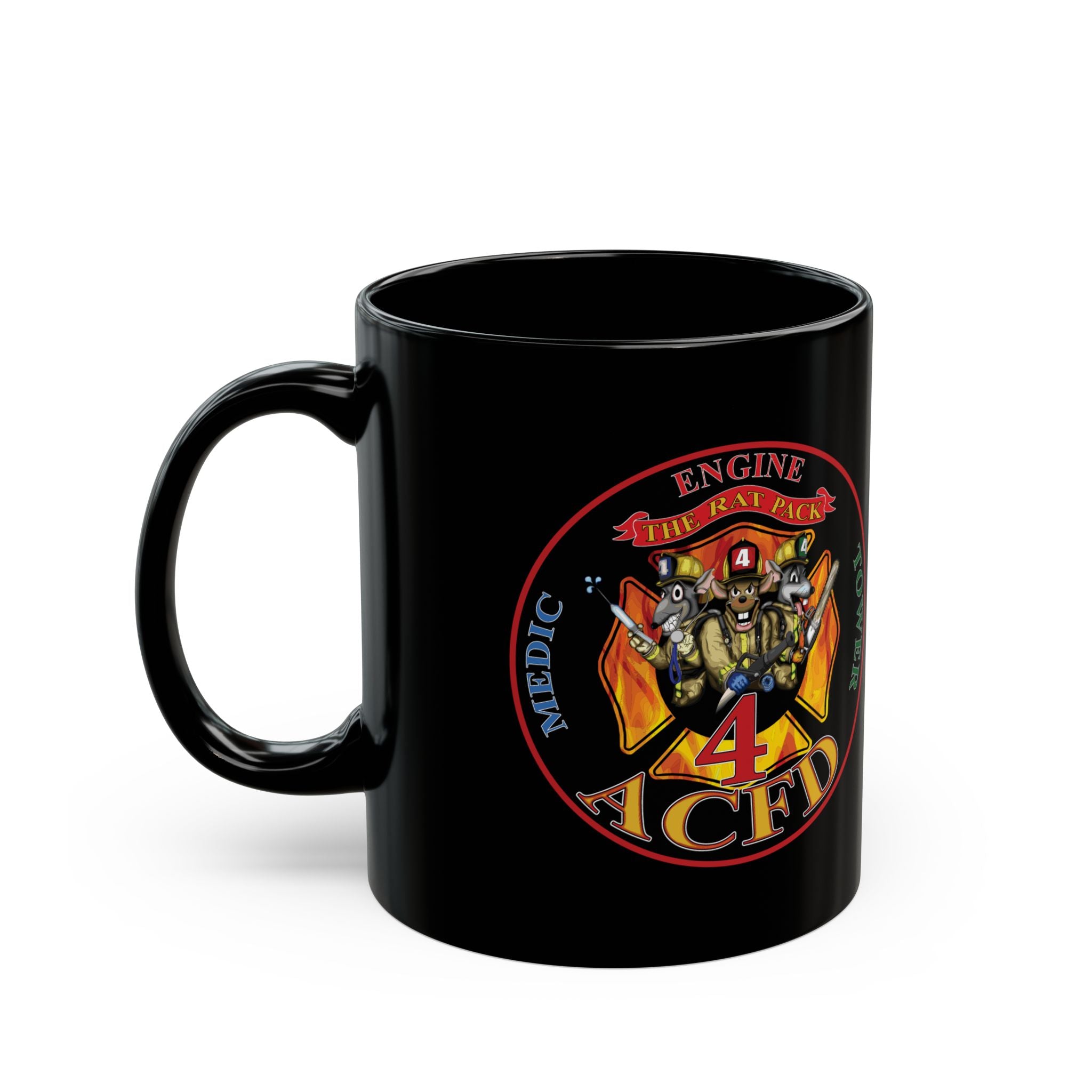 Station 4 Rat Pack - Black Mug (11oz)