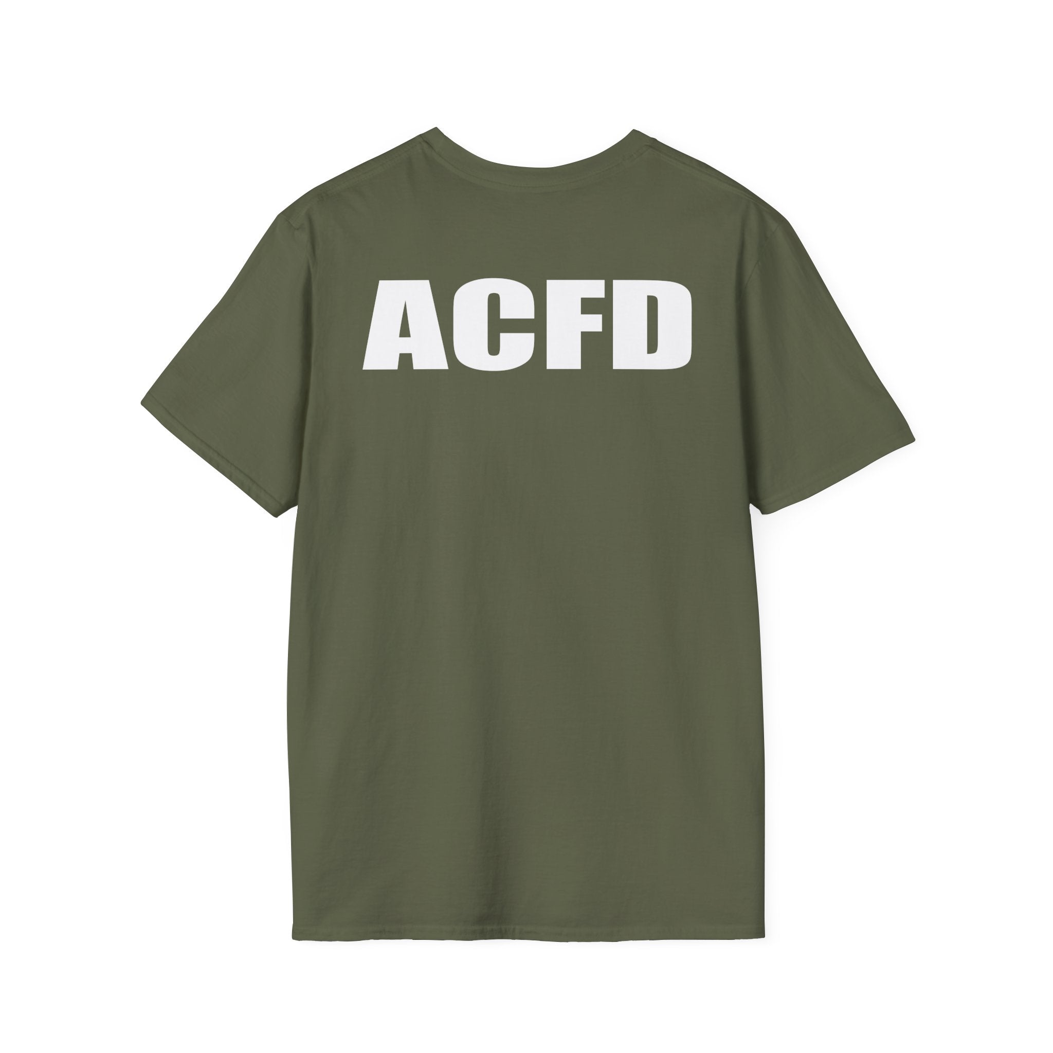 Station 3 Rhino Logo Firefighter Back - Gildan Soft Cotton Softstyle T-Shirt