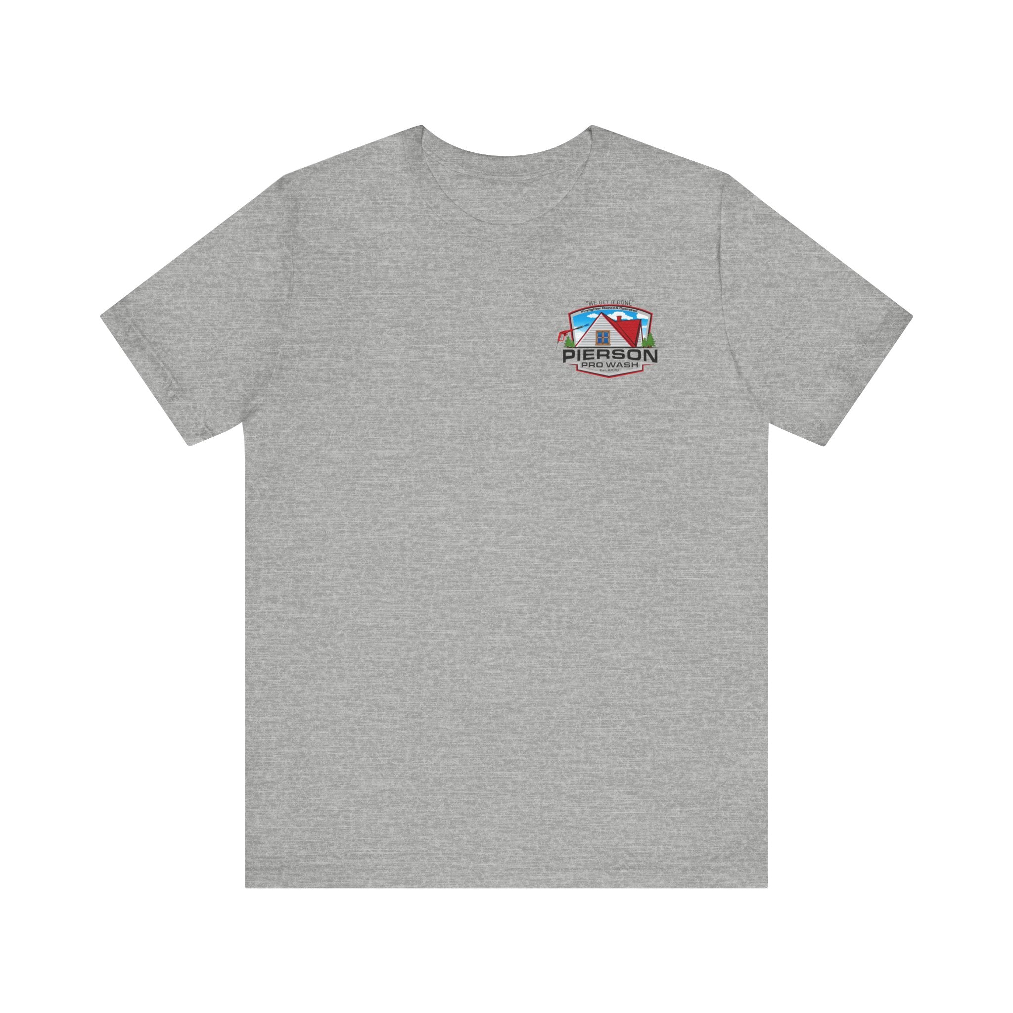 Pierson Pro Wash White Shirt Logo - Bella+Canvas Soft Unisex Tee