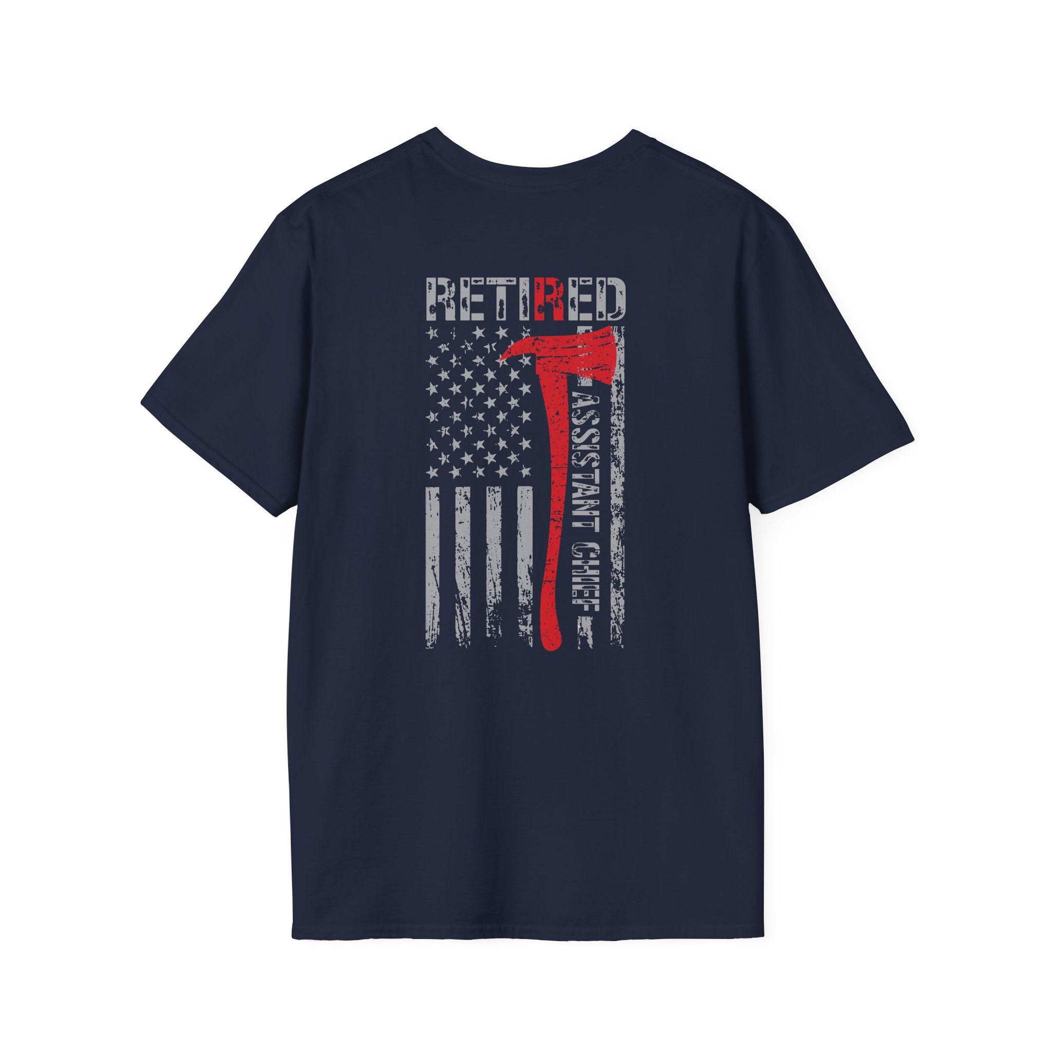 Retired Assistant Chief US Flag - Unisex Softstyle T-Shirt
