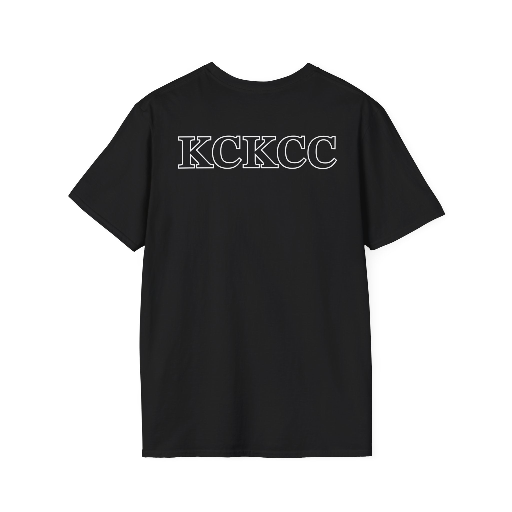 KCKCC Chief Badge White outline - Gildan 64000 Unisex Softstyle T-Shirt