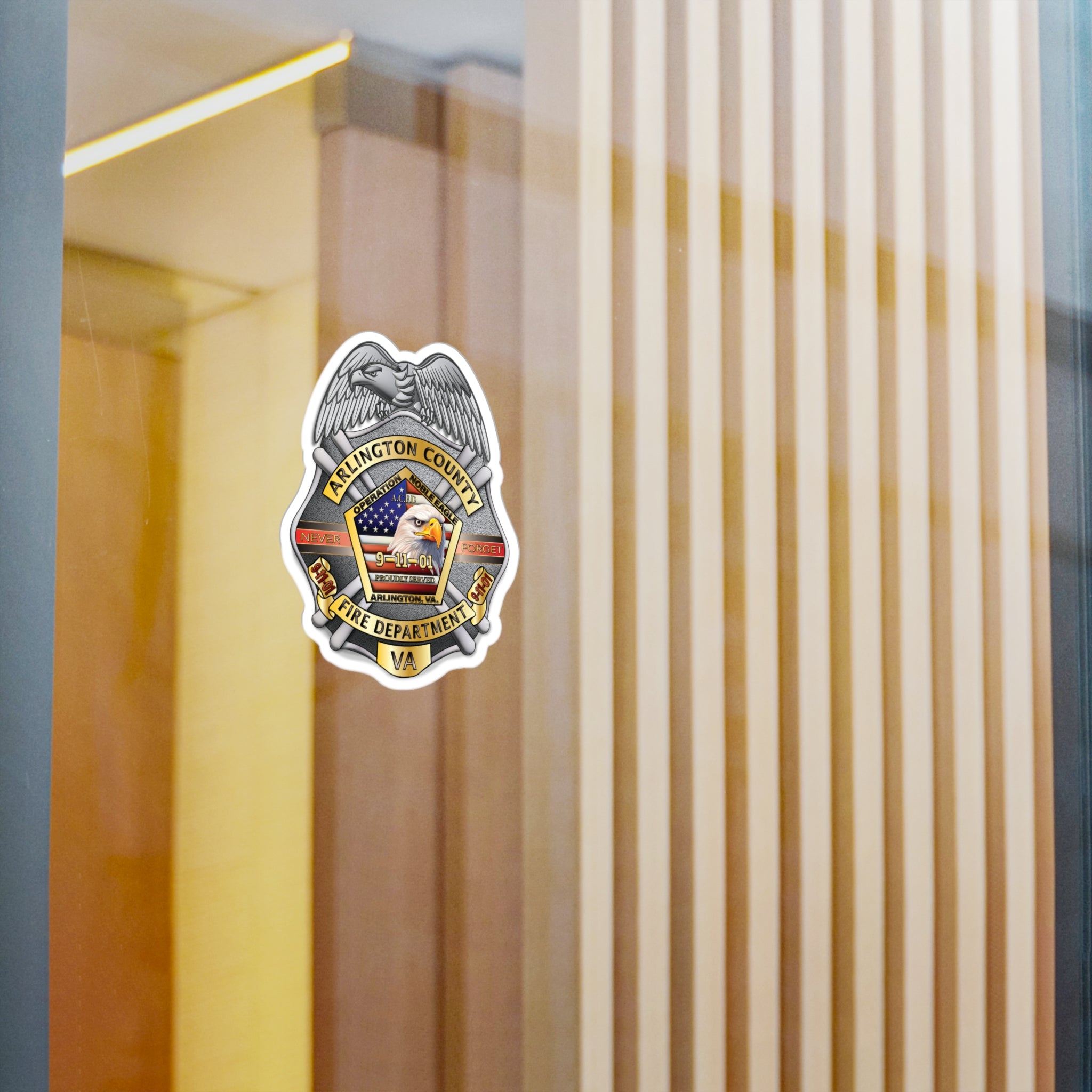 Kiss-Cut Vinyl Decals - Arlington 9/11 Badge