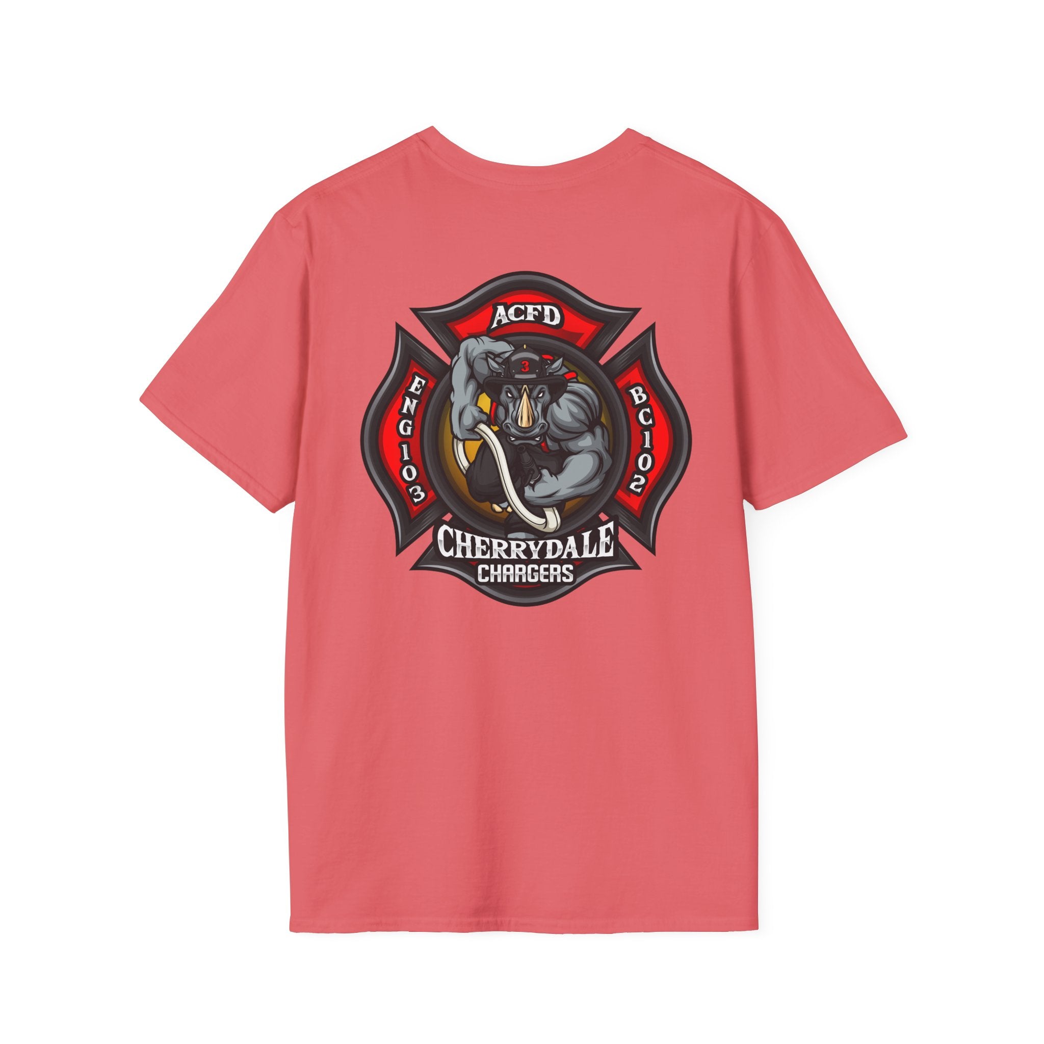 Station 3 Rhino Logo - Gildan Soft Cotton Softstyle T-Shirt