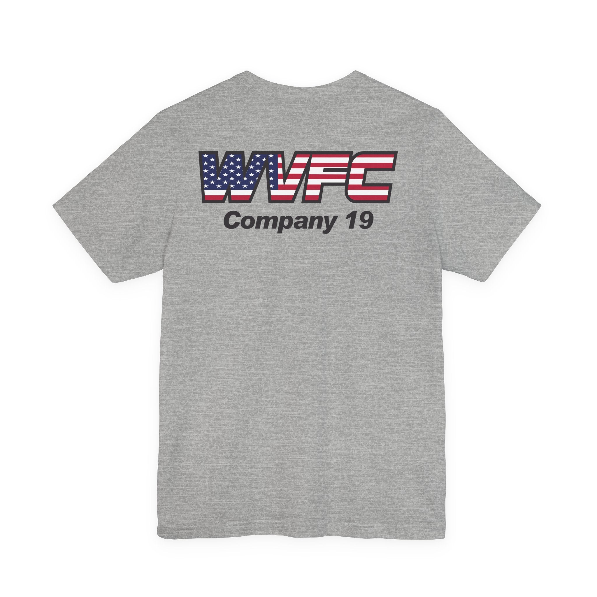 WVFC FD logo black USA flag back  - Unisex Jersey Short Sleeve Tee