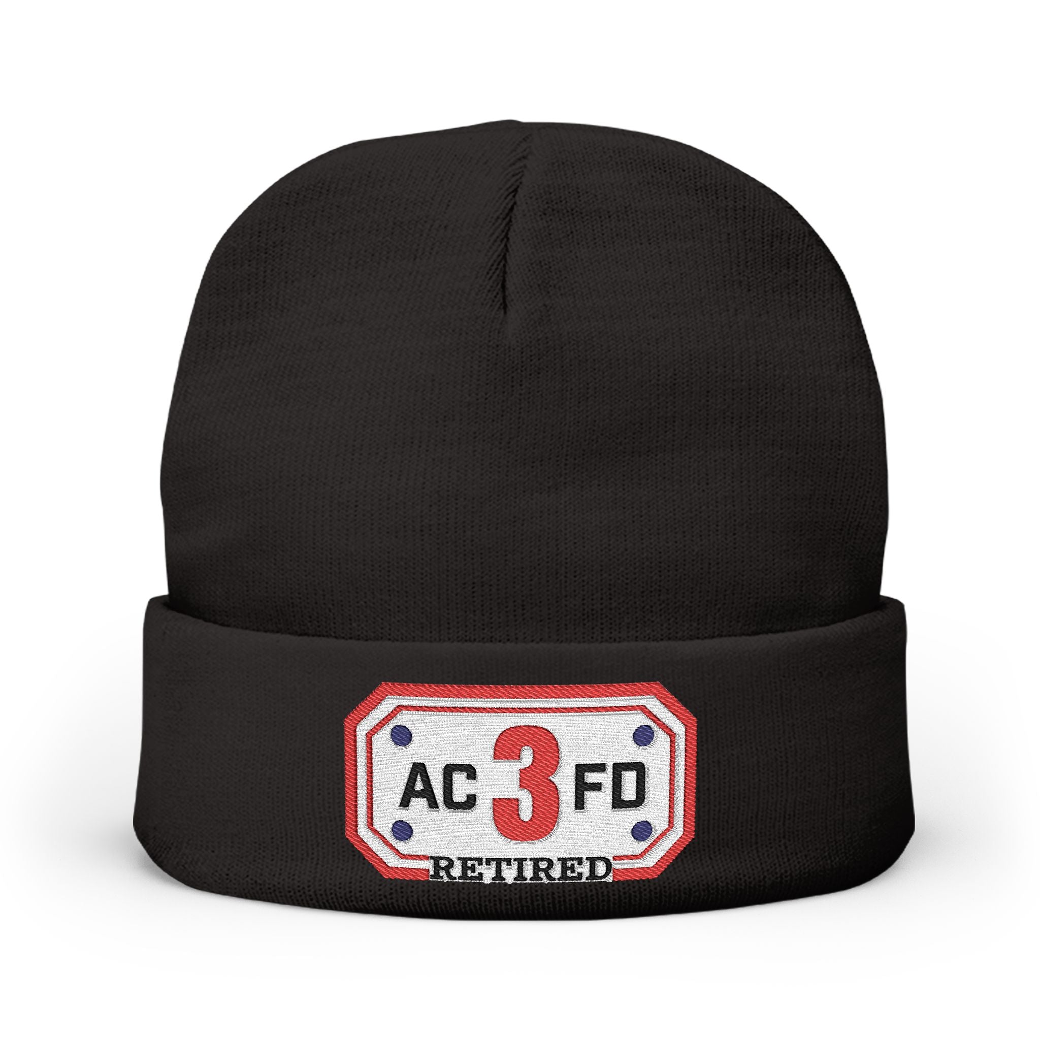 Retired Arlington Engine 3 - Knit Beanie (Embroidery)