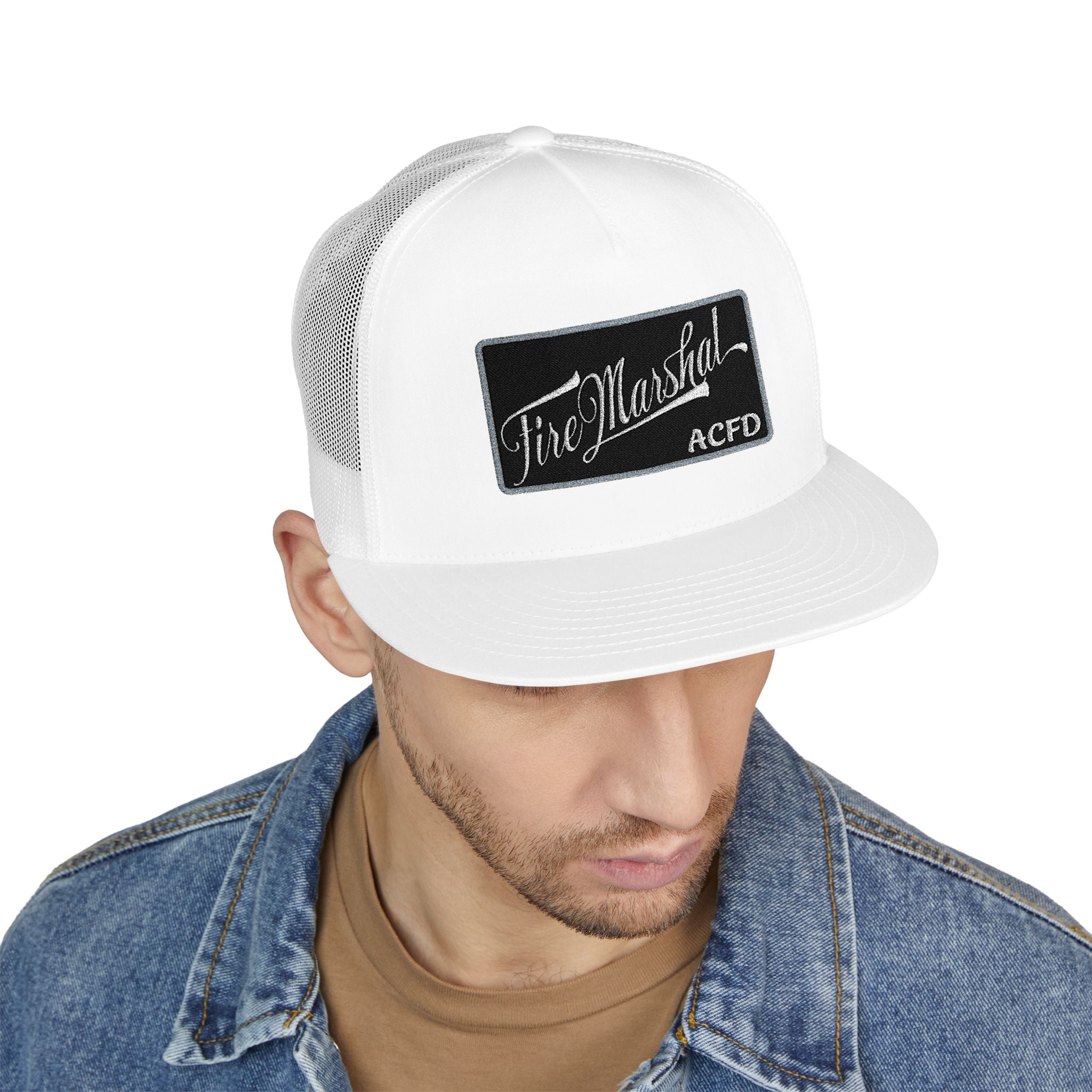 Arlington Fire Marshal Written - 5 Panel Trucker Cap (Embroidery)