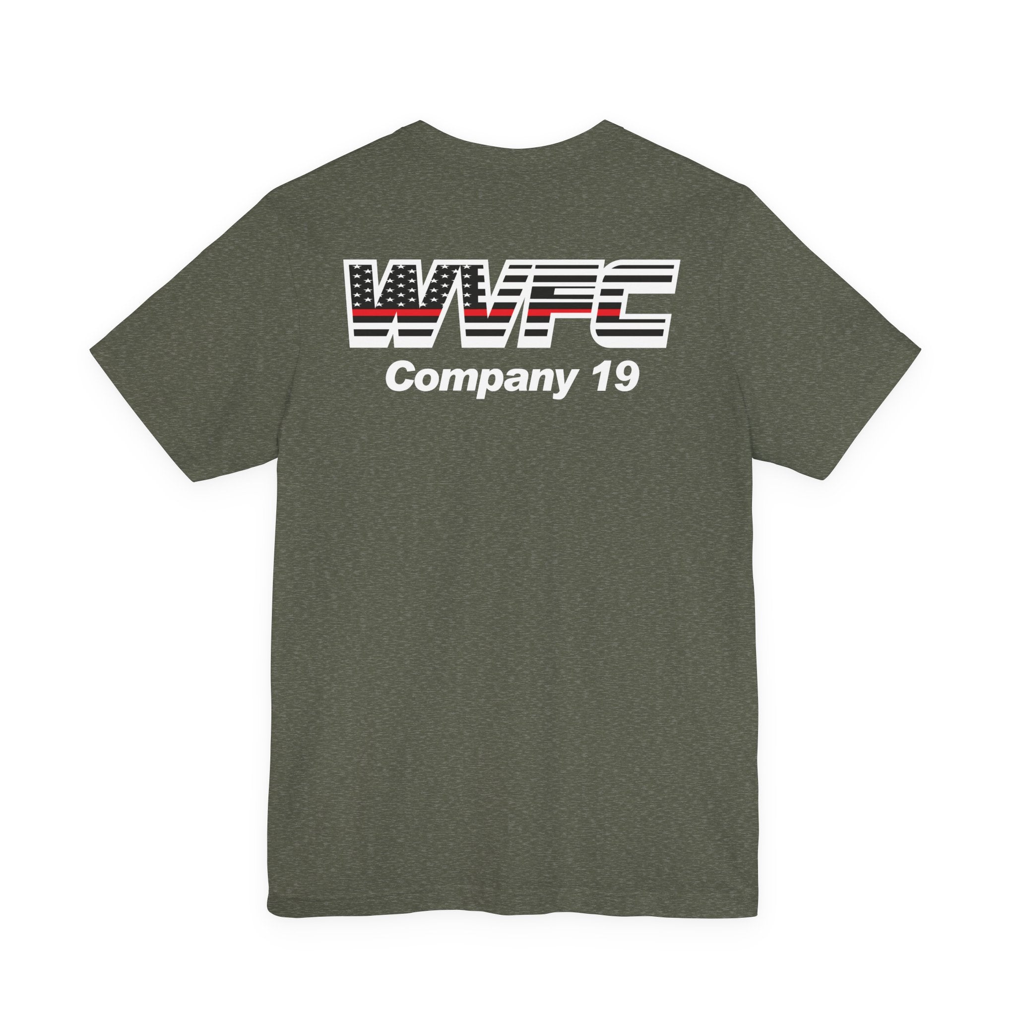 WVFC FD Logo wht Redline Flag wht- Unisex Jersey Short Sleeve Tee