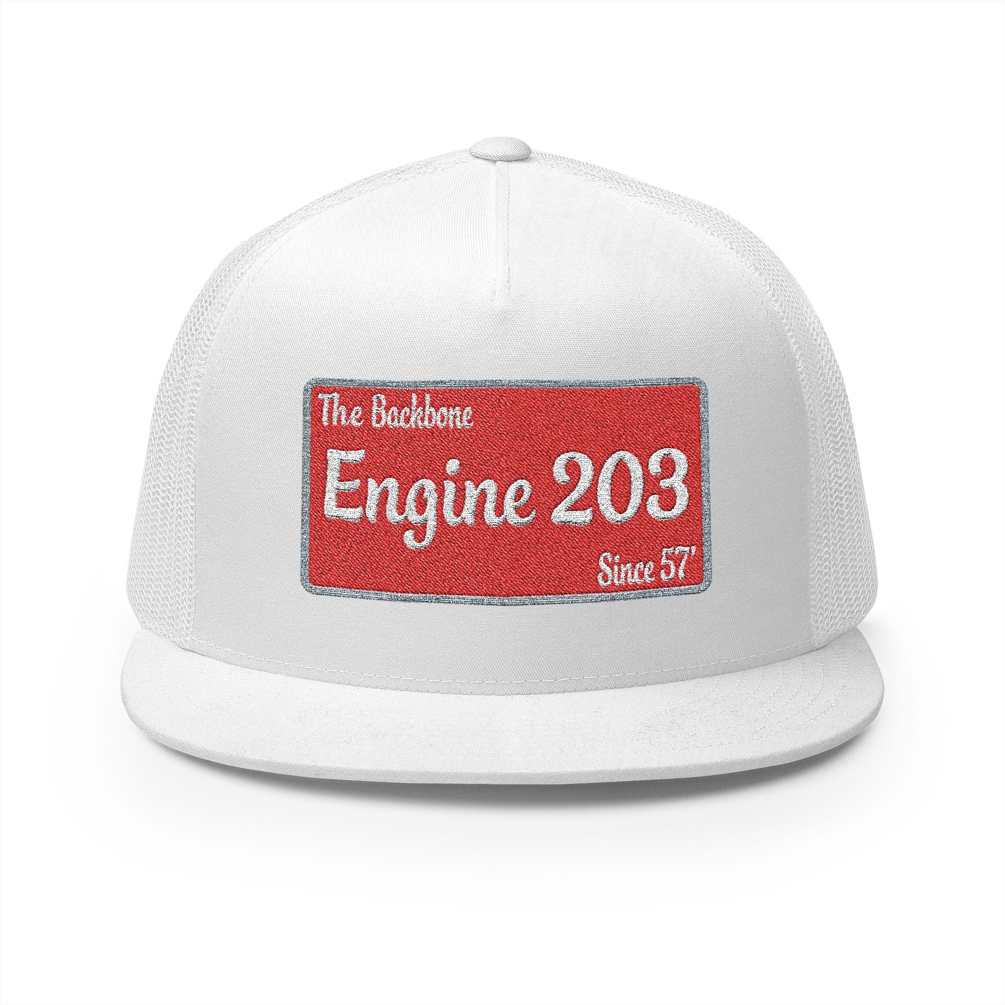 Engine 203 Remount Raiders -5 Panel Trucker Cap (Embroidery)
