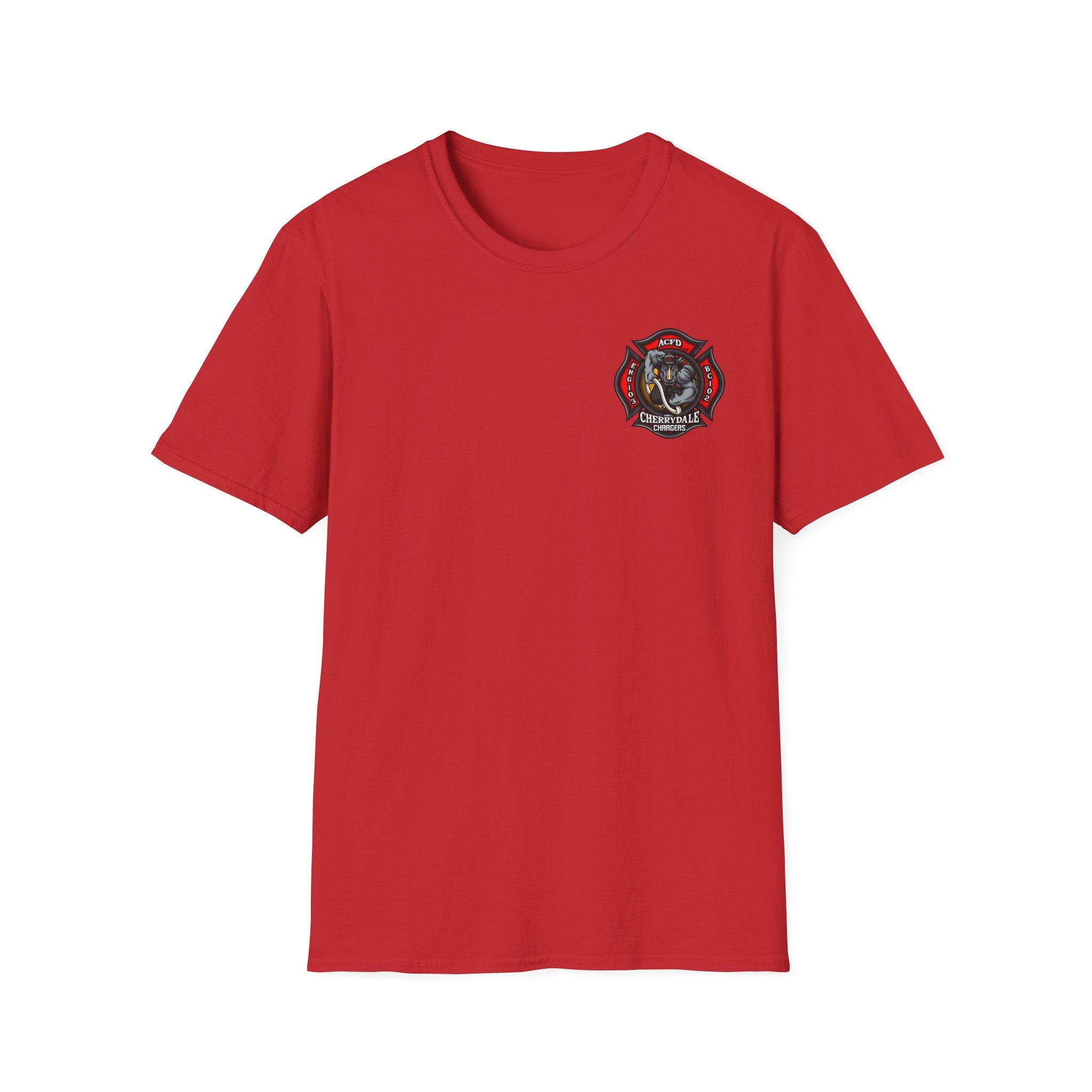Station 3 Rhino Logo Officer - Gildan Soft Cotton Softstyle T-Shirt