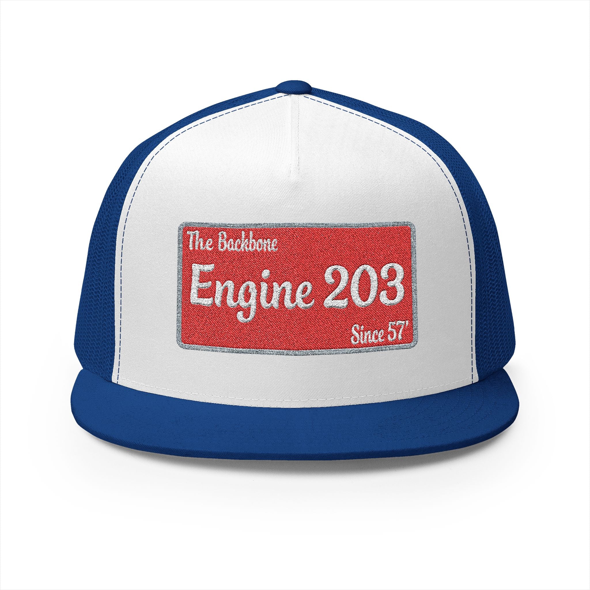Engine 203 Remount Raiders -5 Panel Trucker Cap (Embroidery)