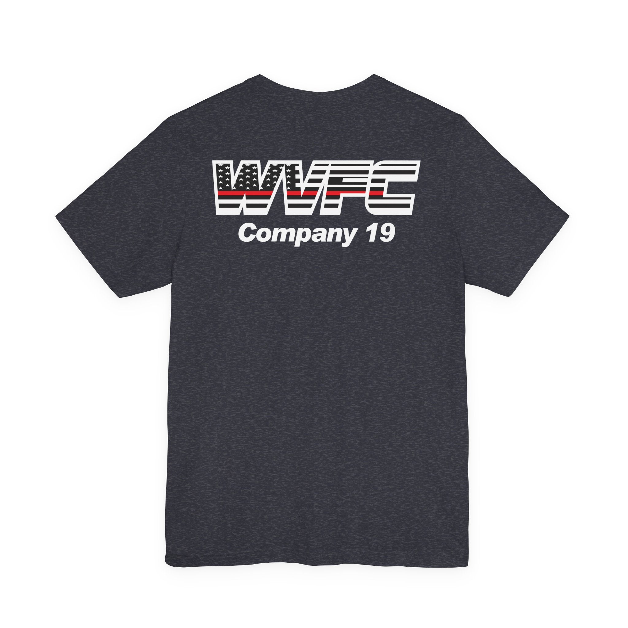 WVFC FD Logo wht Redline Flag wht- Unisex Jersey Short Sleeve Tee