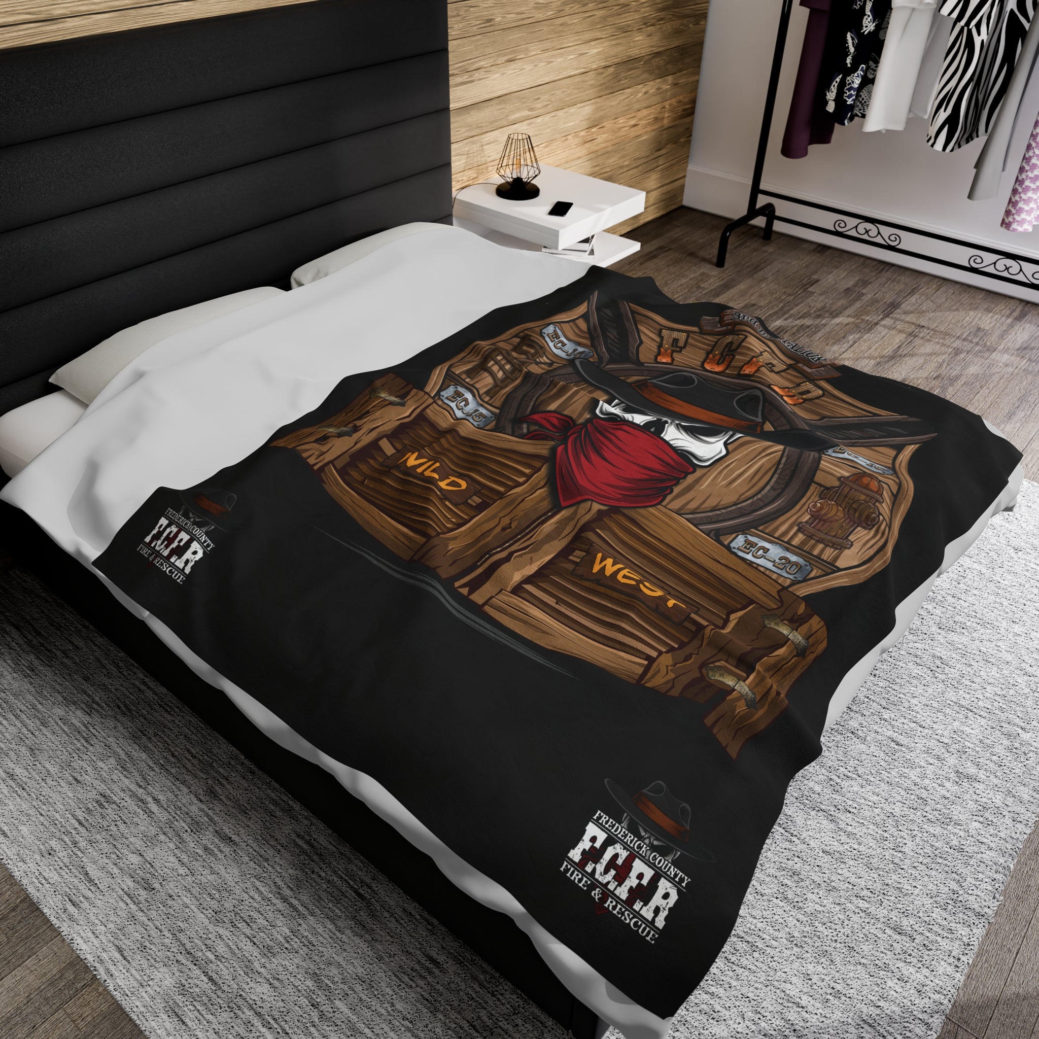 Frederick County Va Wild West - Velveteen Plush Blanket