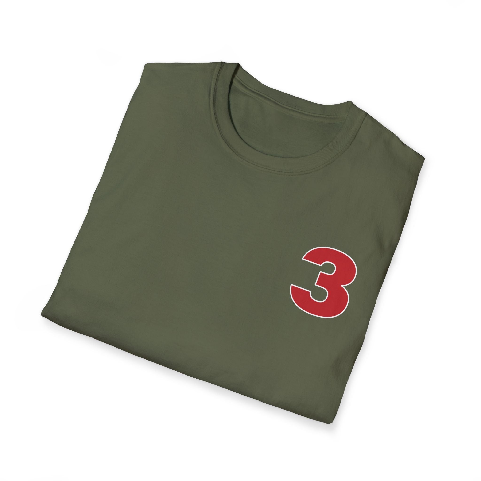 Station 3 front / Rhino back Logo - Gildan Soft Cotton Softstyle T-Shirt